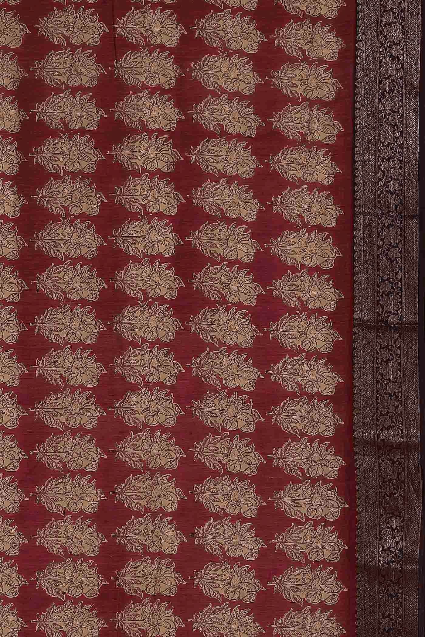 Maroon Chanderi Silk Cotton Saree