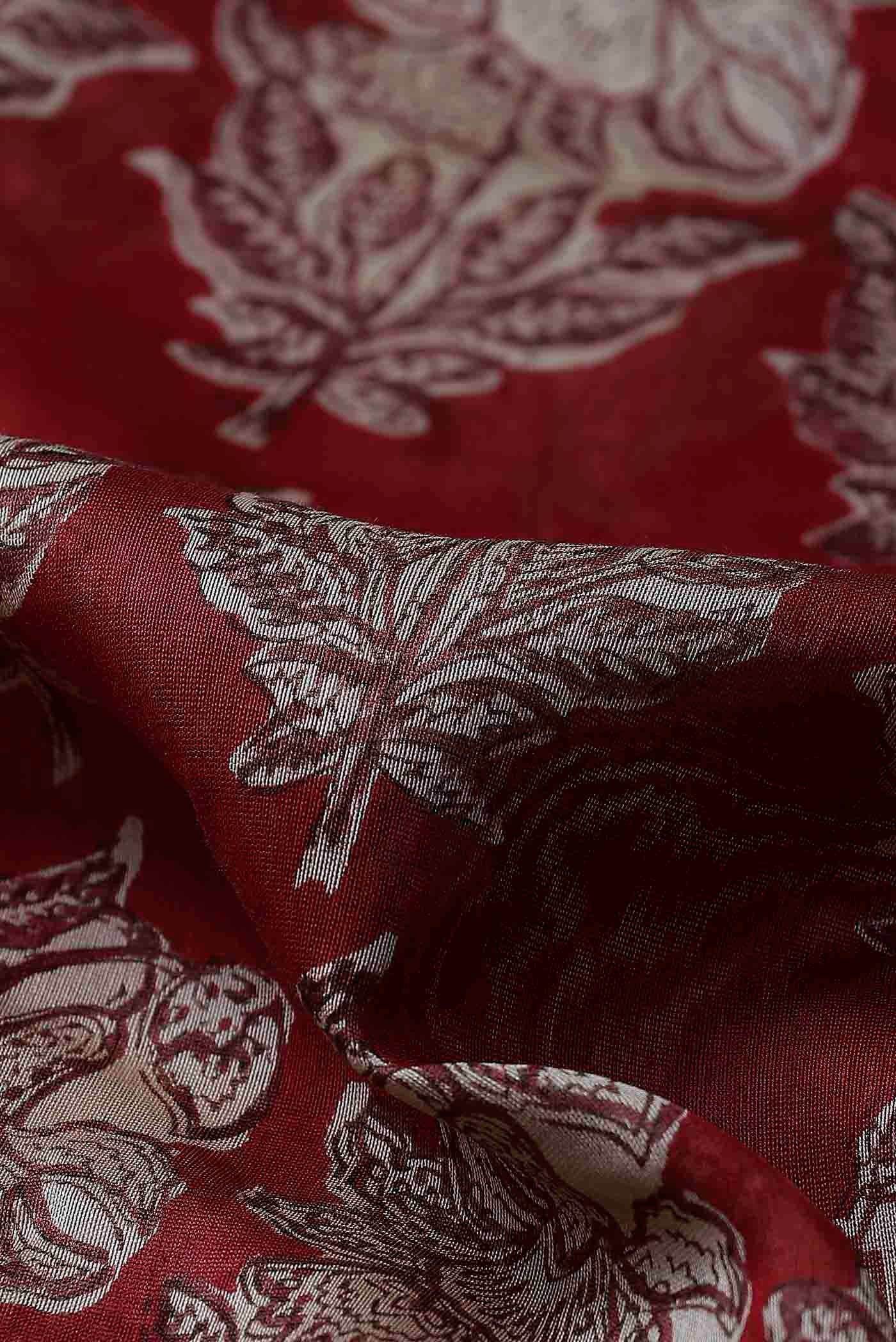 Maroon Chanderi Silk Cotton Saree