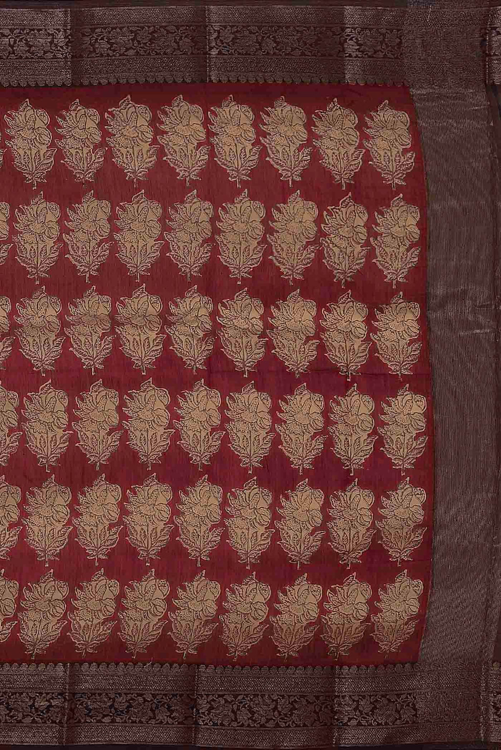 Maroon Chanderi Silk Cotton Saree