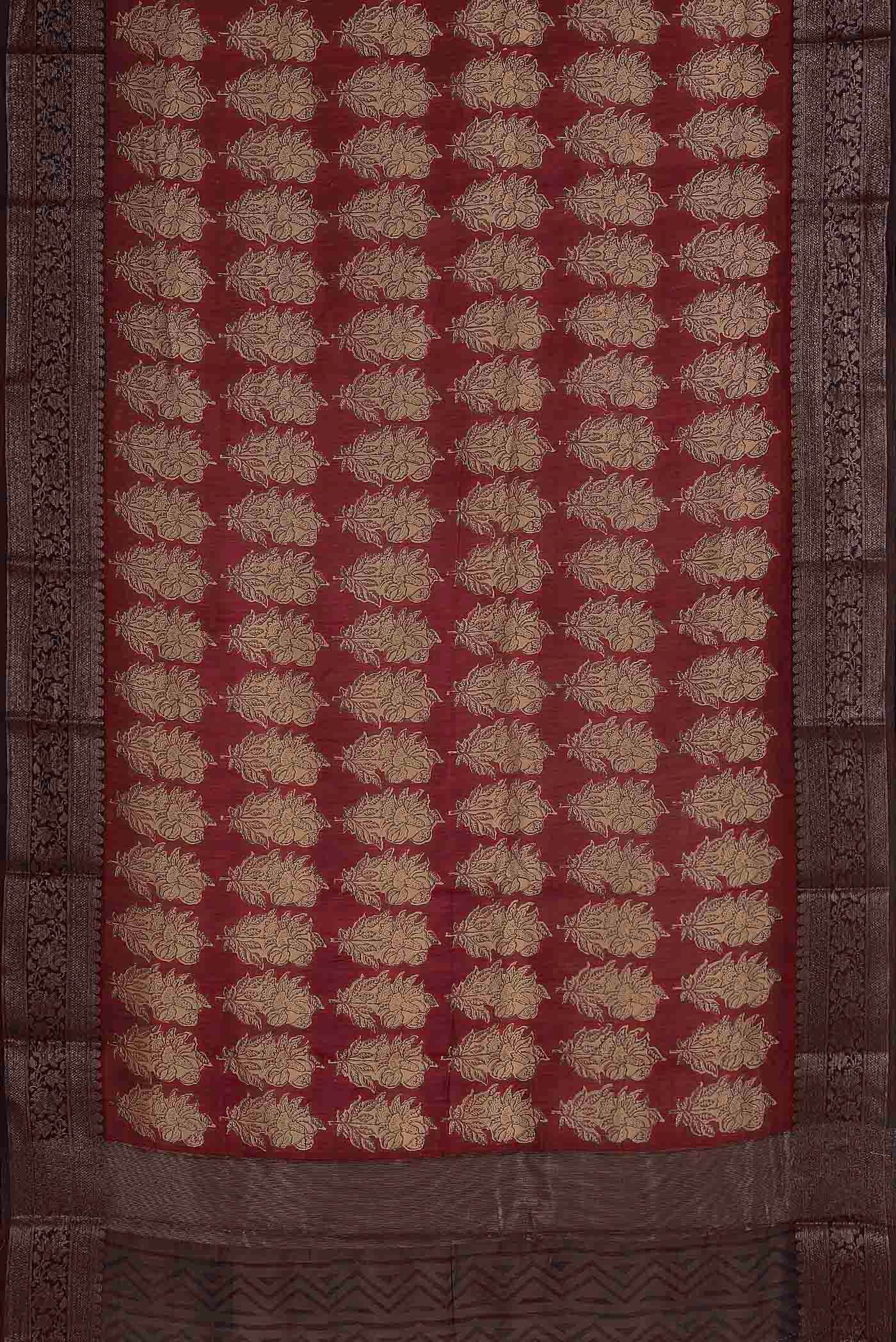 Maroon Chanderi Silk Cotton Saree