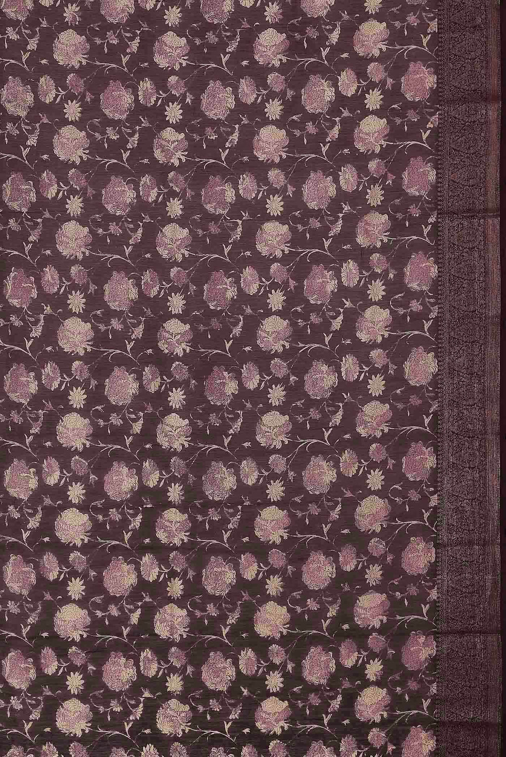 Brown Chanderi Silk Cotton Saree