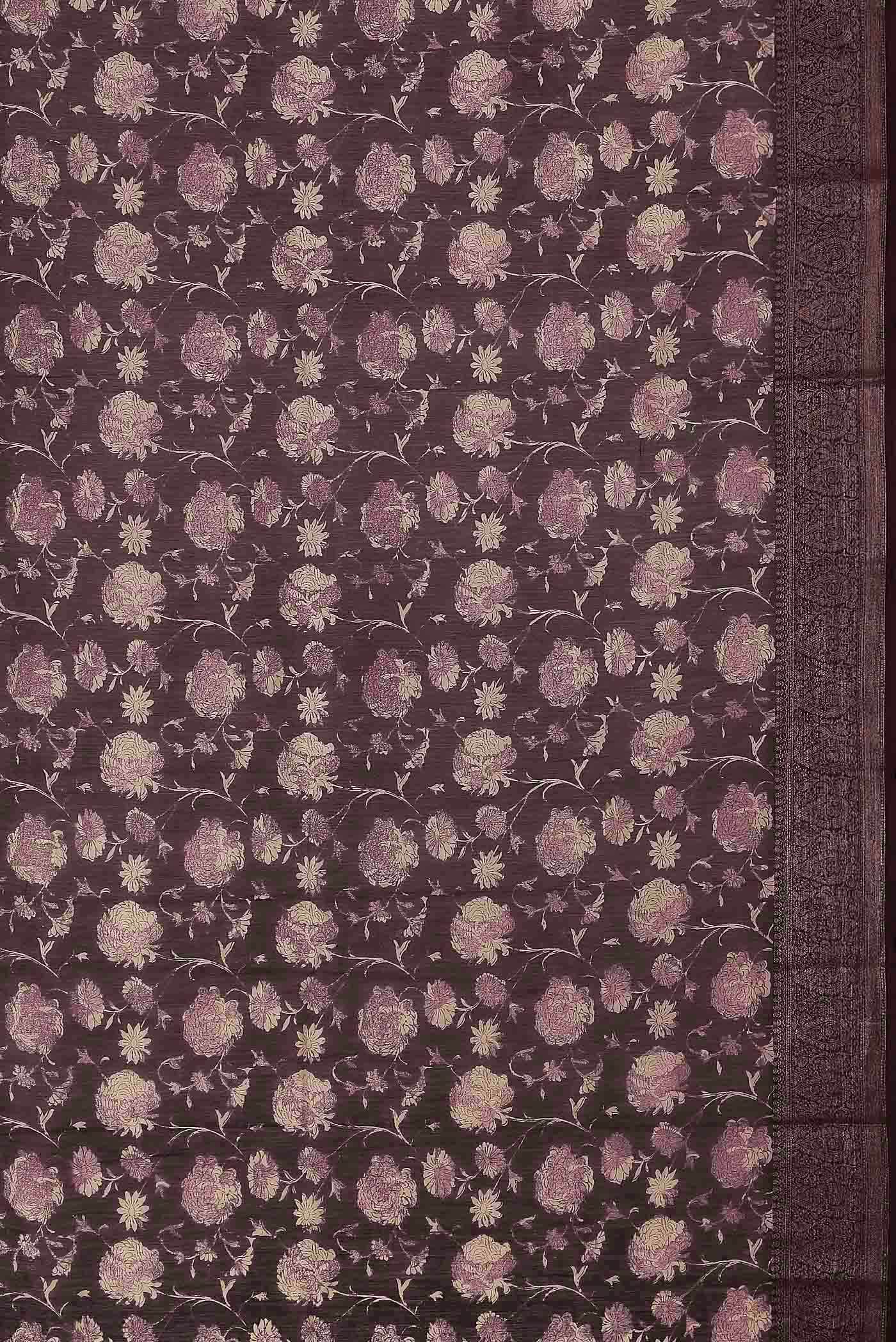 Brown Chanderi Silk Cotton Saree