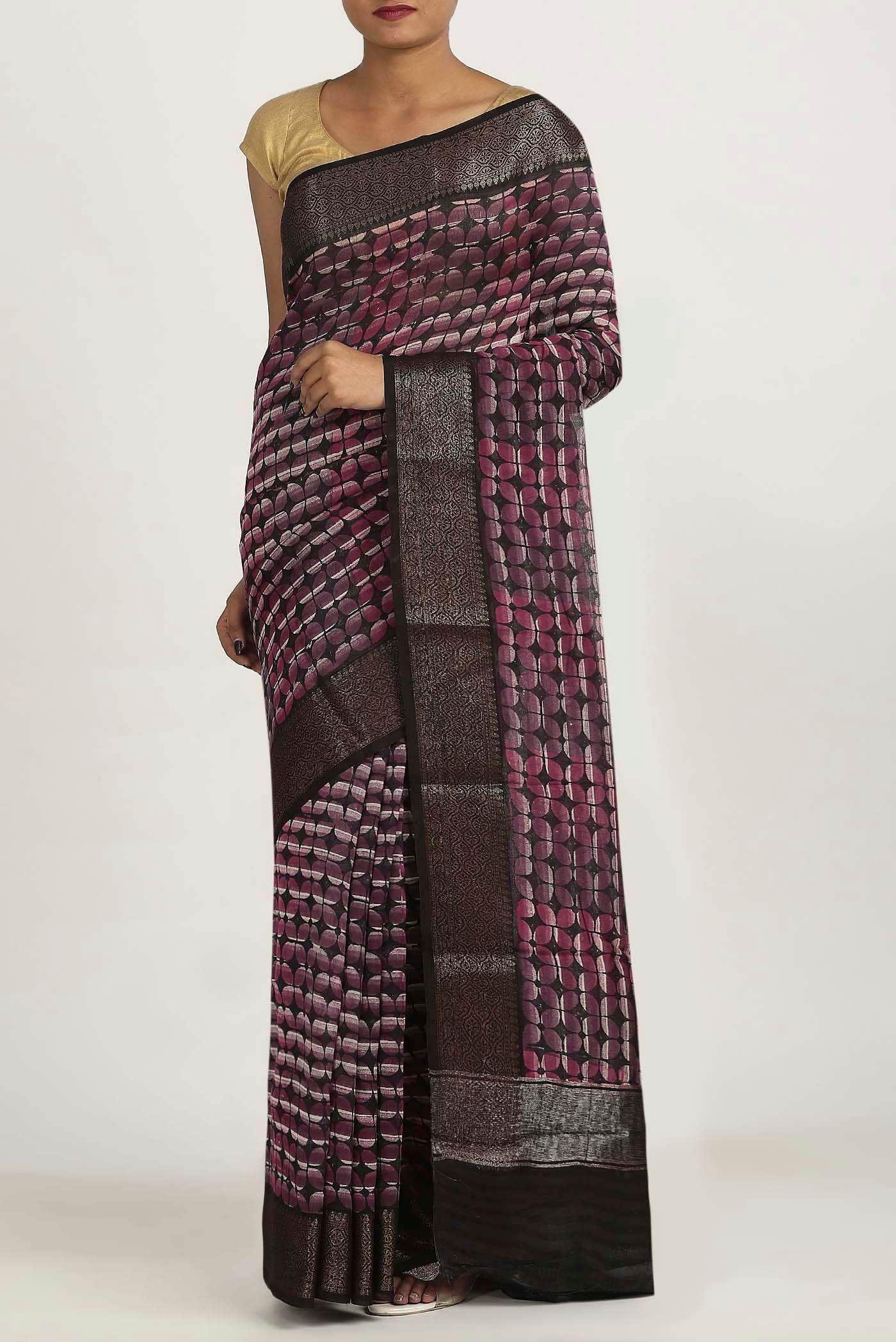 Pink Chanderi Silk Cotton Saree