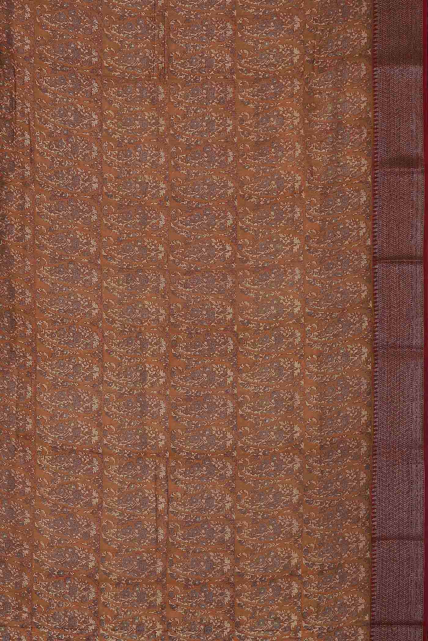 Mustard Chanderi Silk Cotton Saree