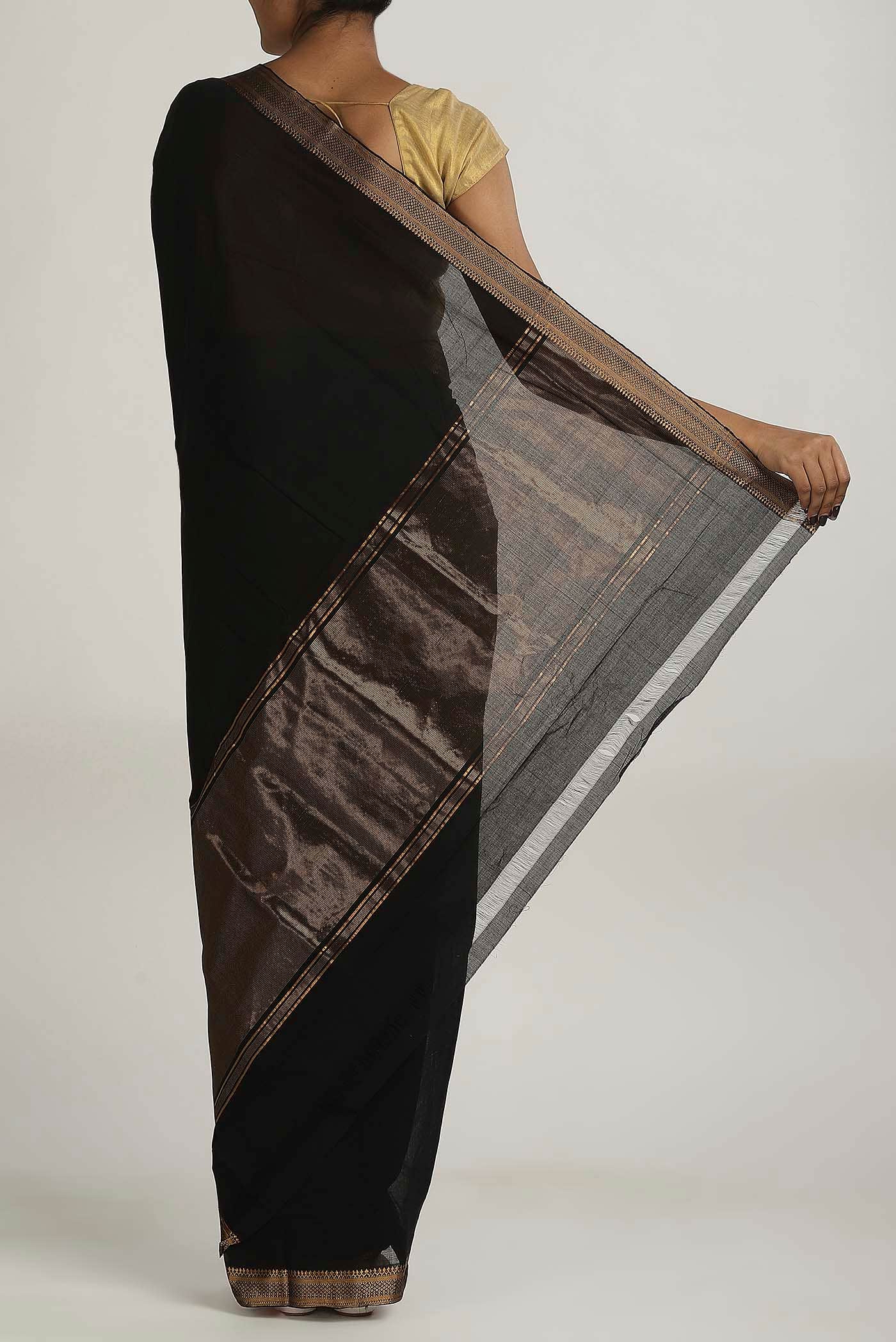 Black Mangalagiri Cotton Saree