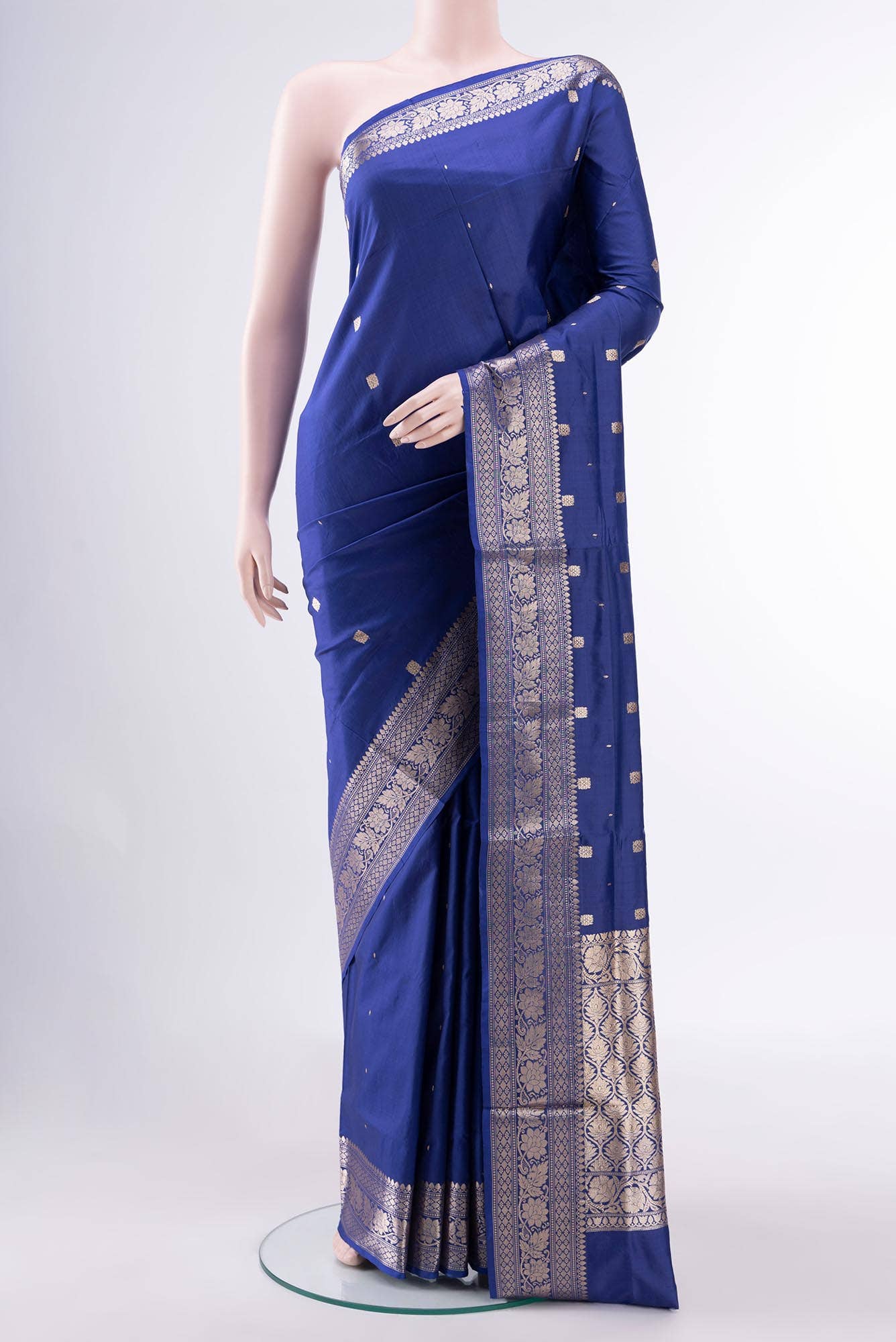Blue Banarasi Katan Silk Saree