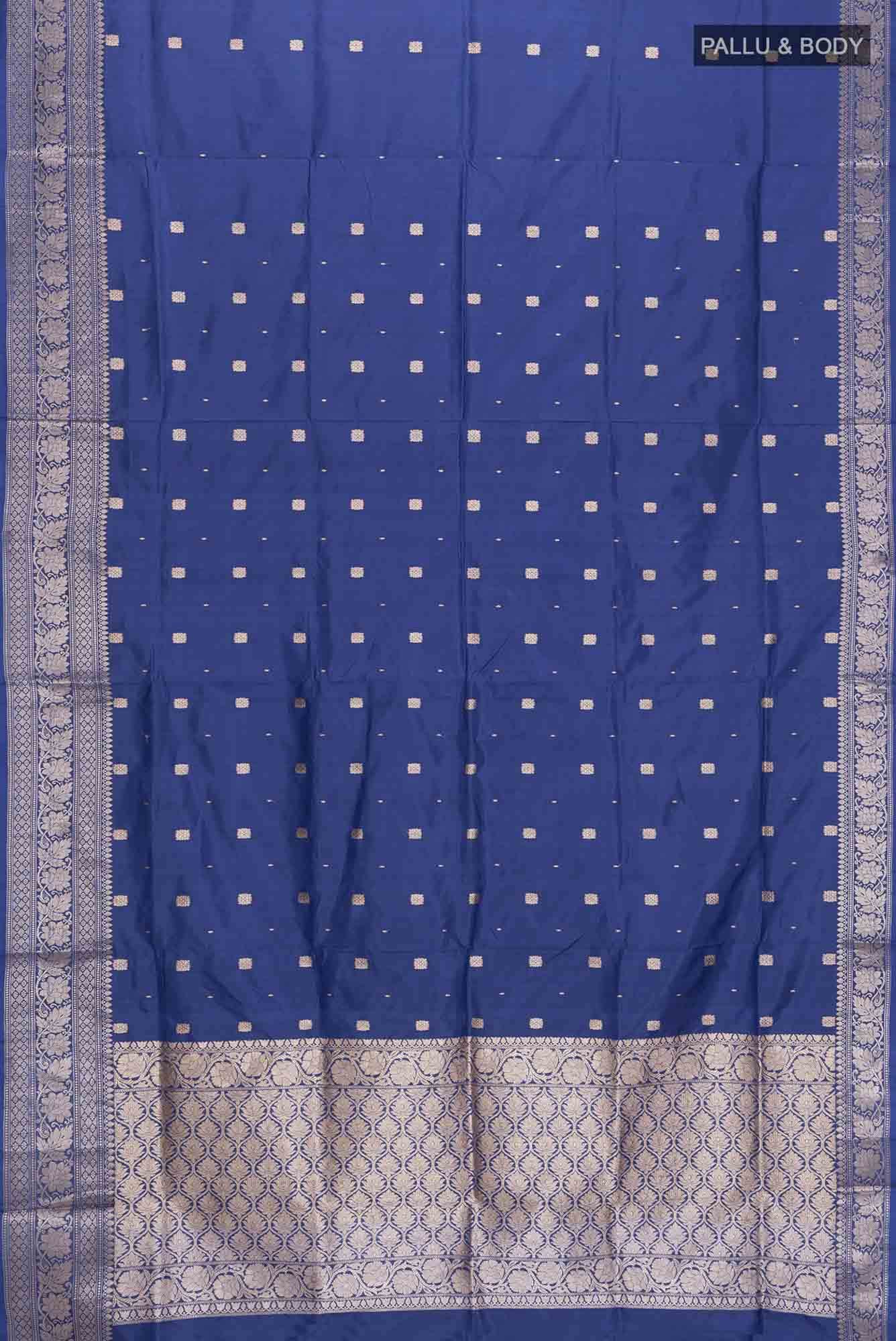Blue Banarasi Katan Silk Saree