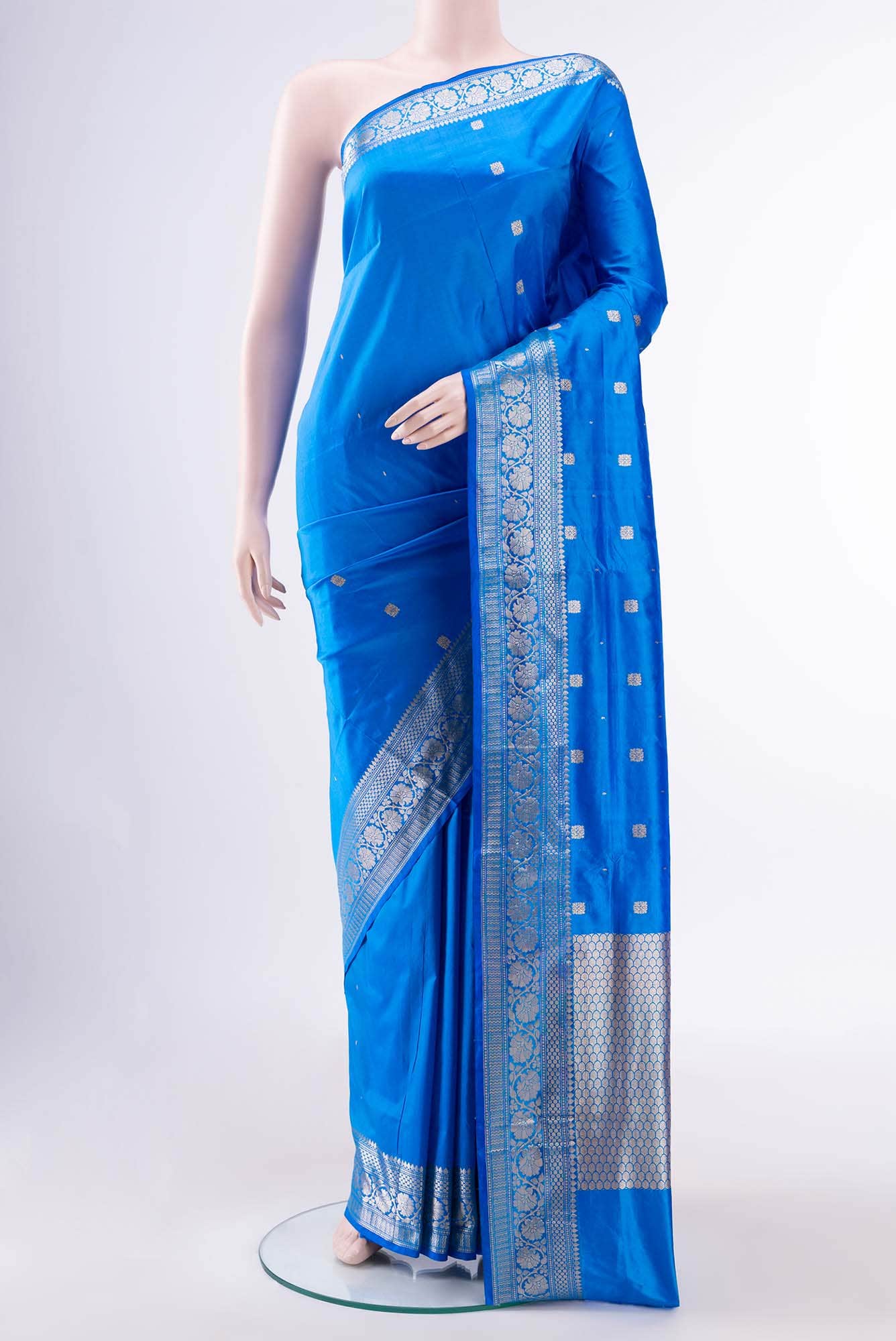 Blue Banarasi Katan Silk Saree