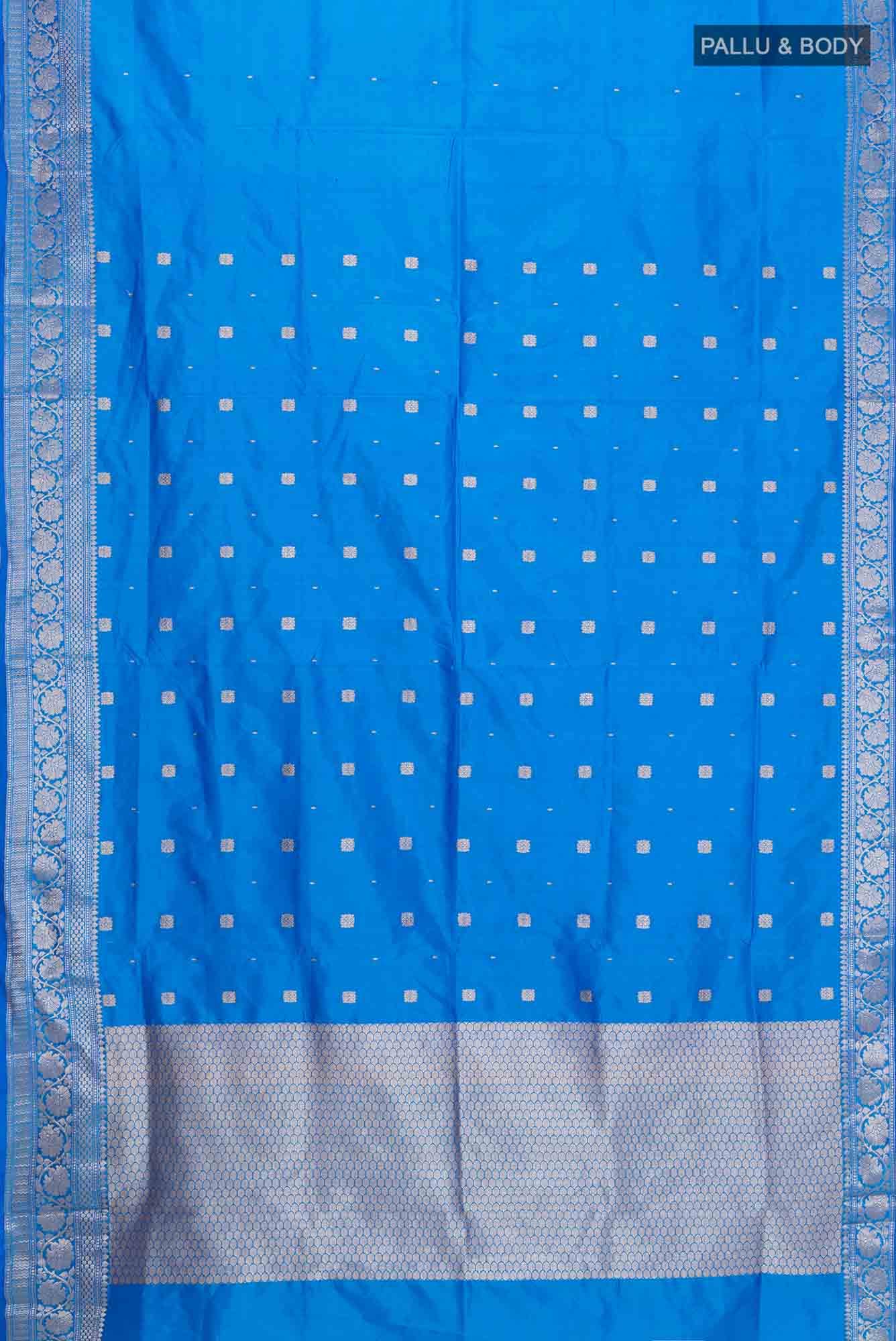 Blue Banarasi Katan Silk Saree