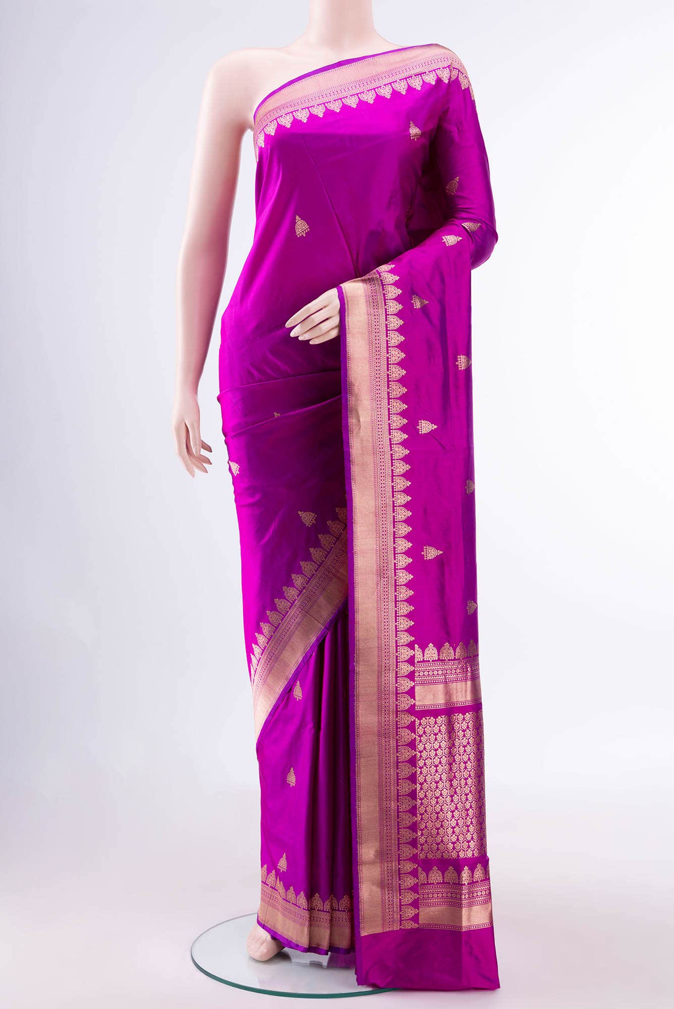 Dark Pink Banarasi Katan Silk Saree