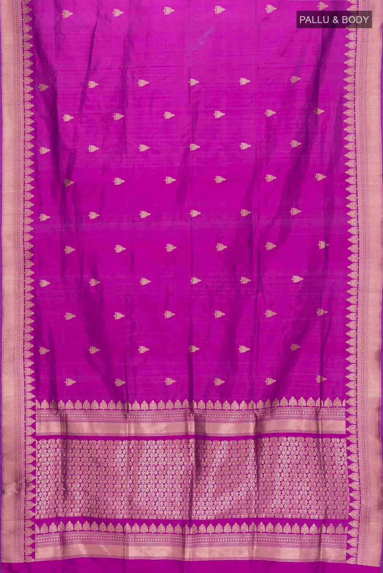 Dark Pink Banarasi Katan Silk Saree