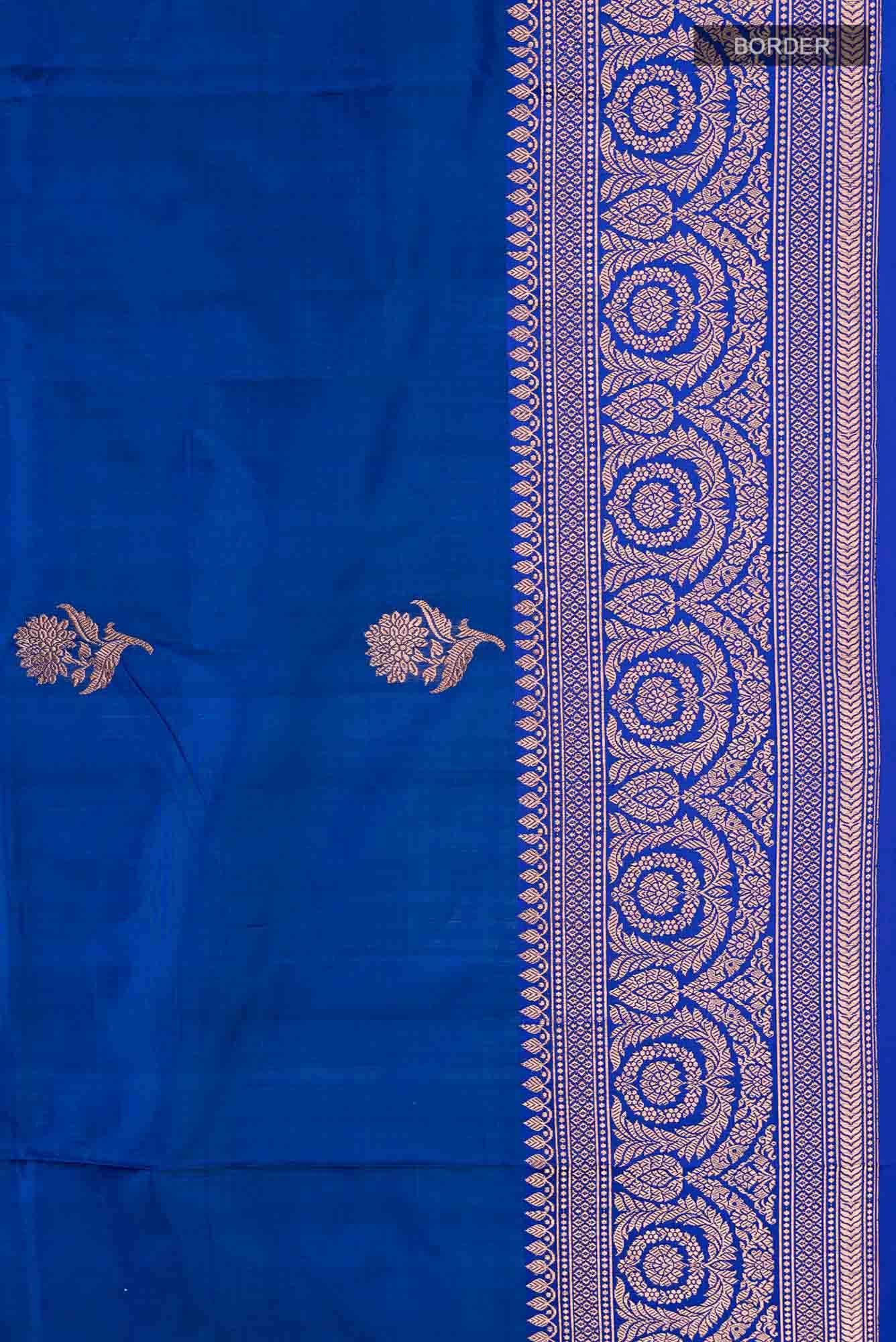 Blue Banarasi Katan Silk Saree