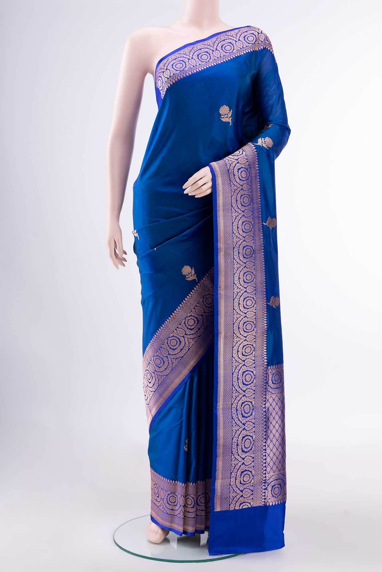 Blue Banarasi Katan Silk Saree