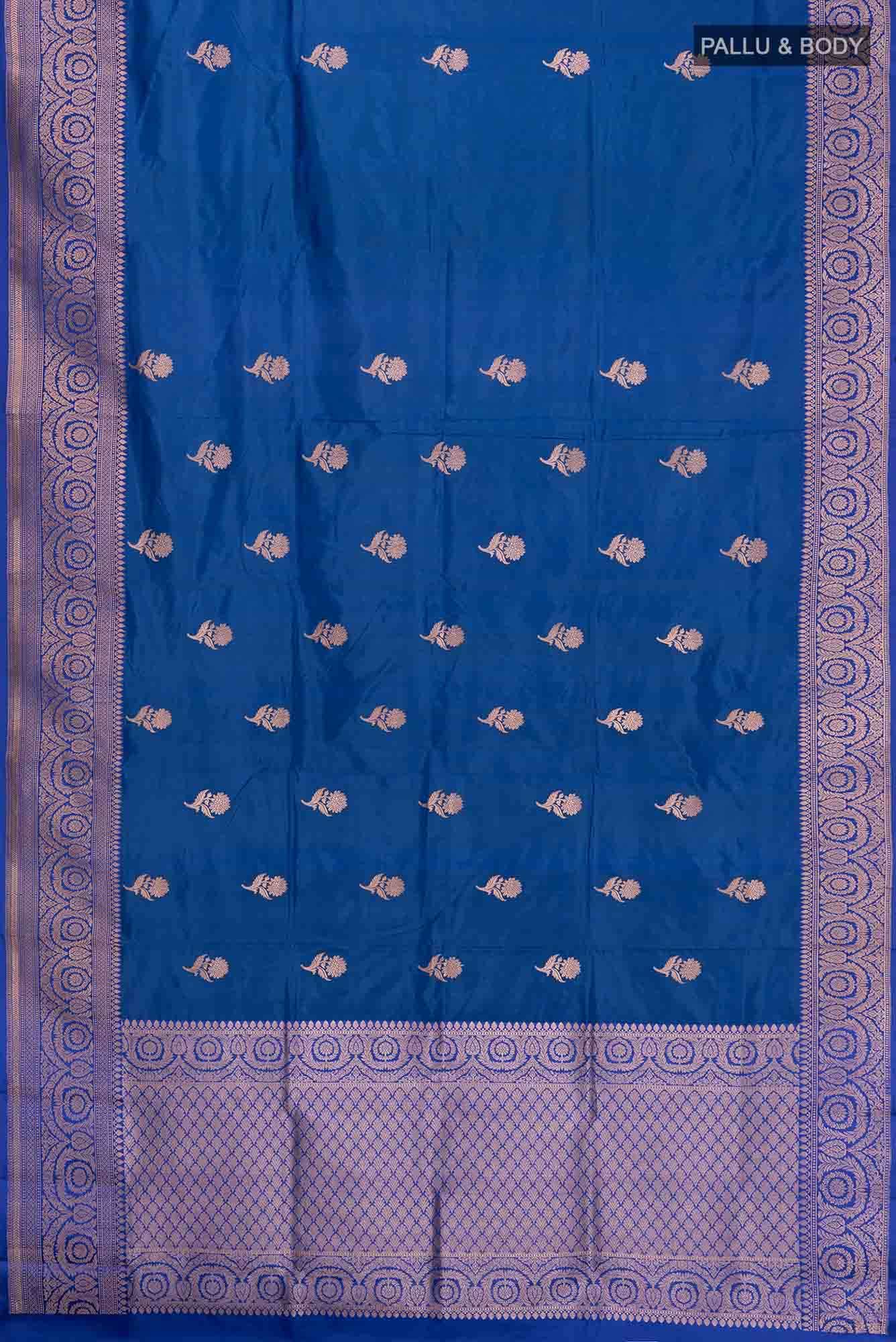 Blue Banarasi Katan Silk Saree
