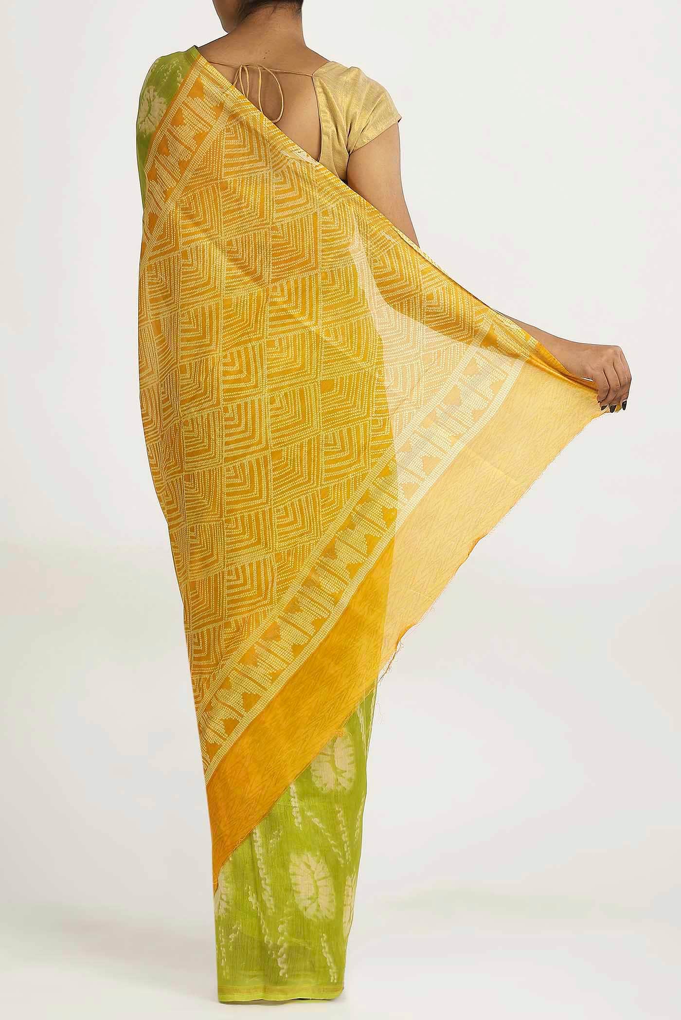Green Chanderi Silk Cotton Saree