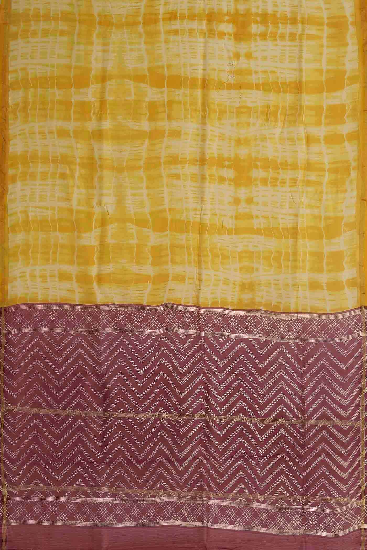 Mustard Chanderi Silk Cotton Saree