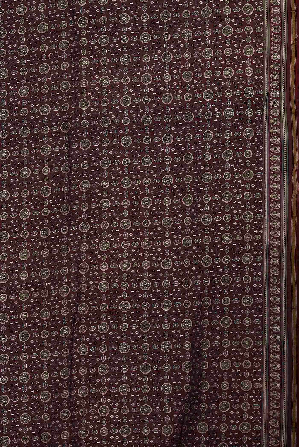 Brown Chanderi Silk Cotton Saree