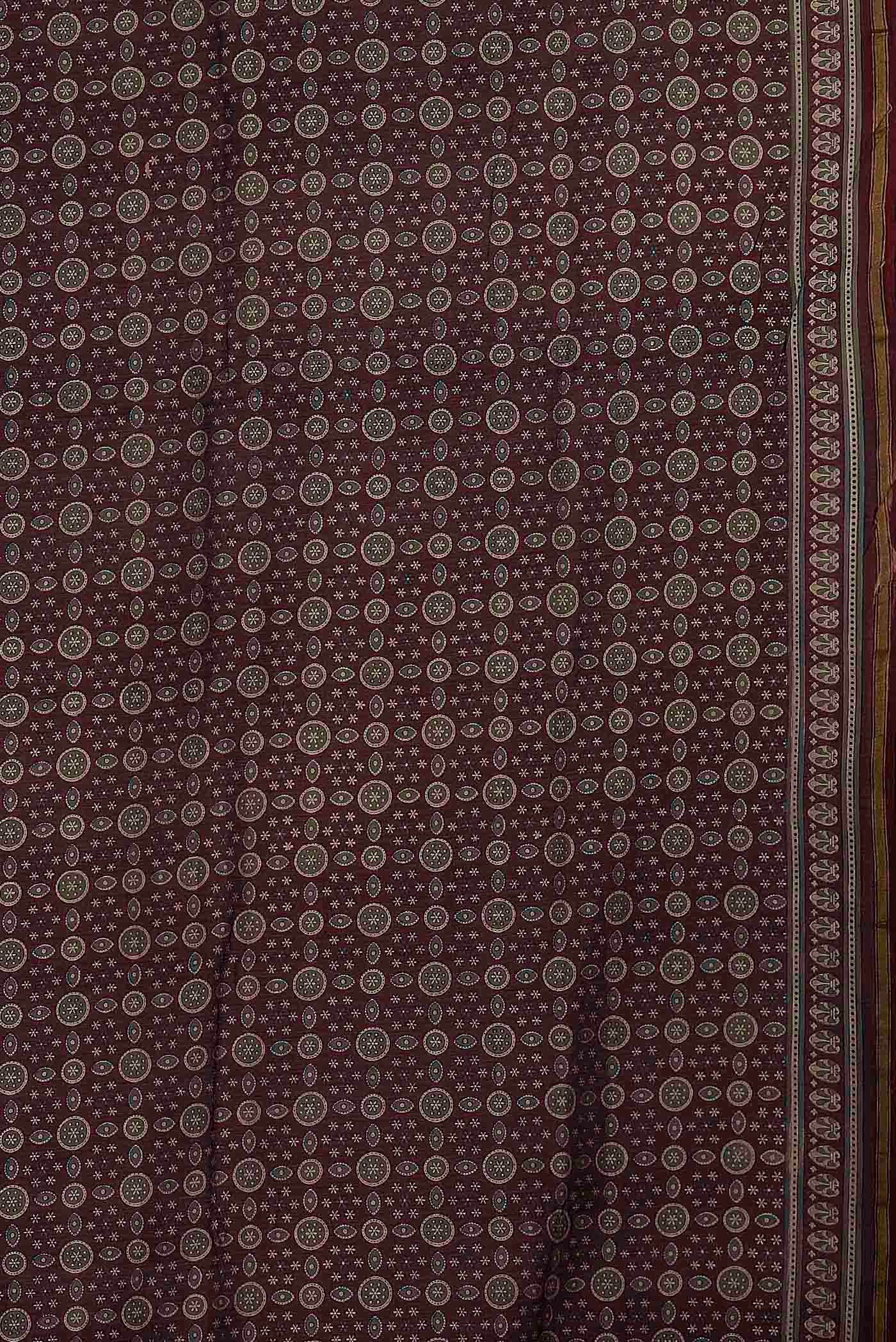 Brown Chanderi Silk Cotton Saree