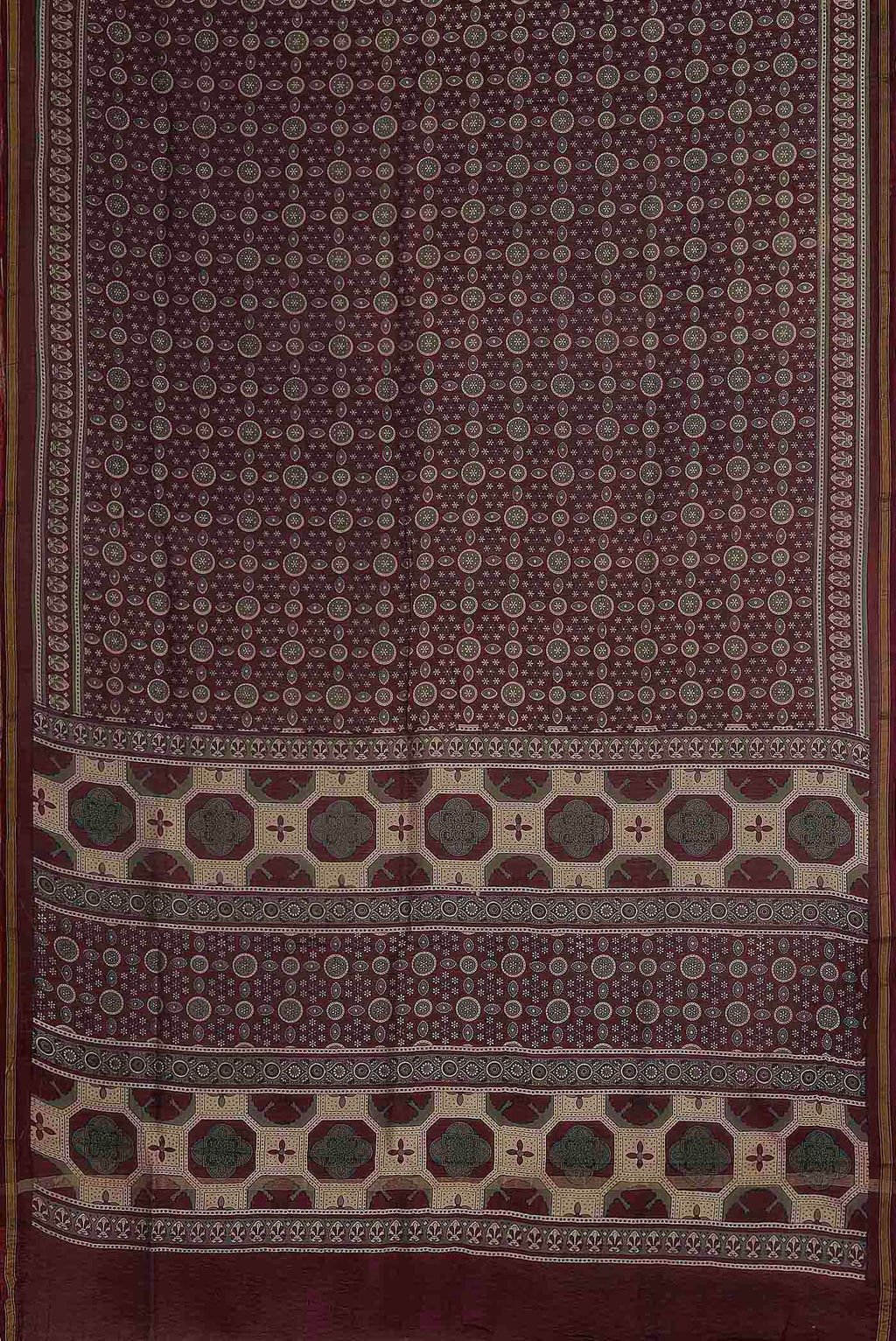 Brown Chanderi Silk Cotton Saree