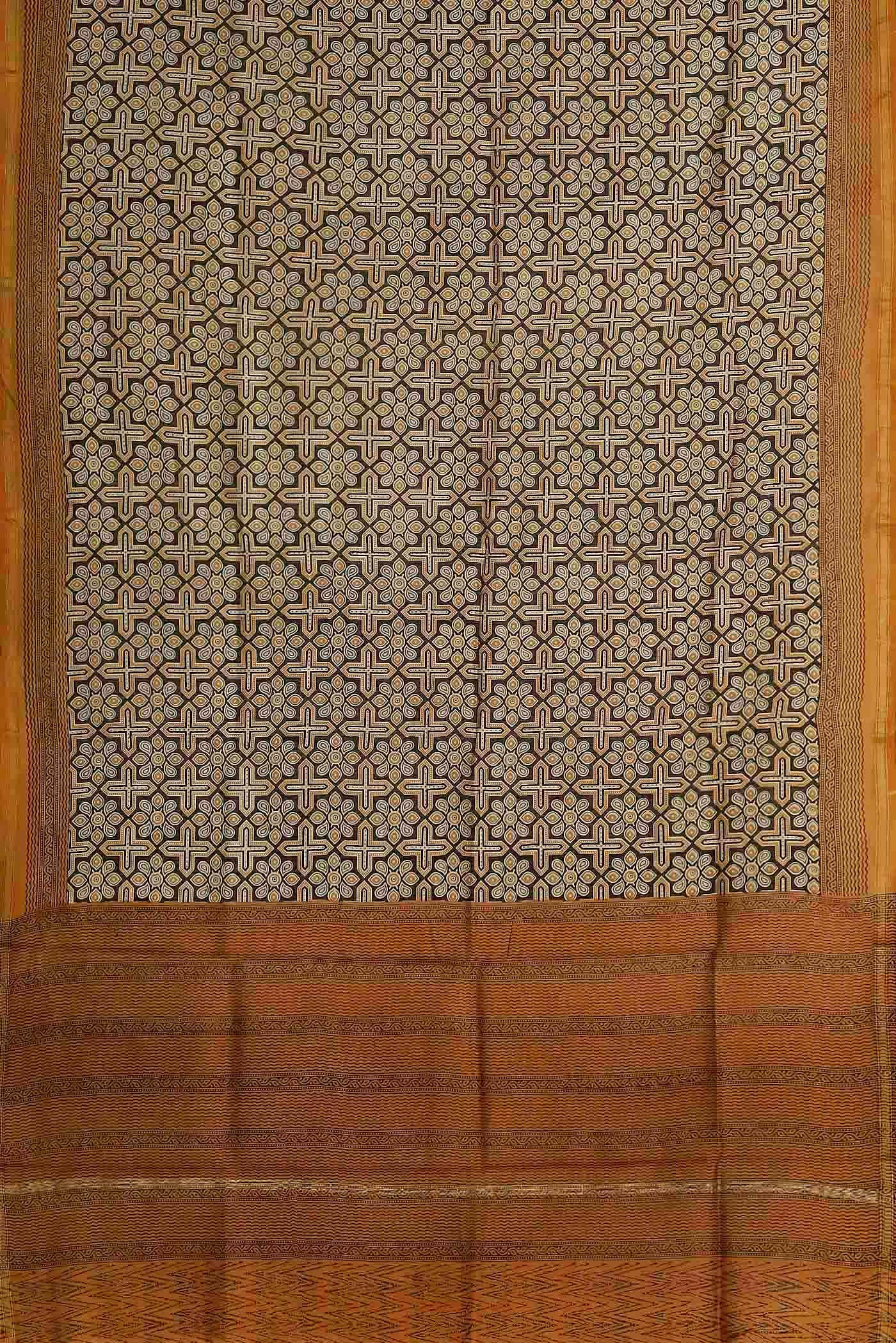 Black Chanderi Silk Cotton Saree