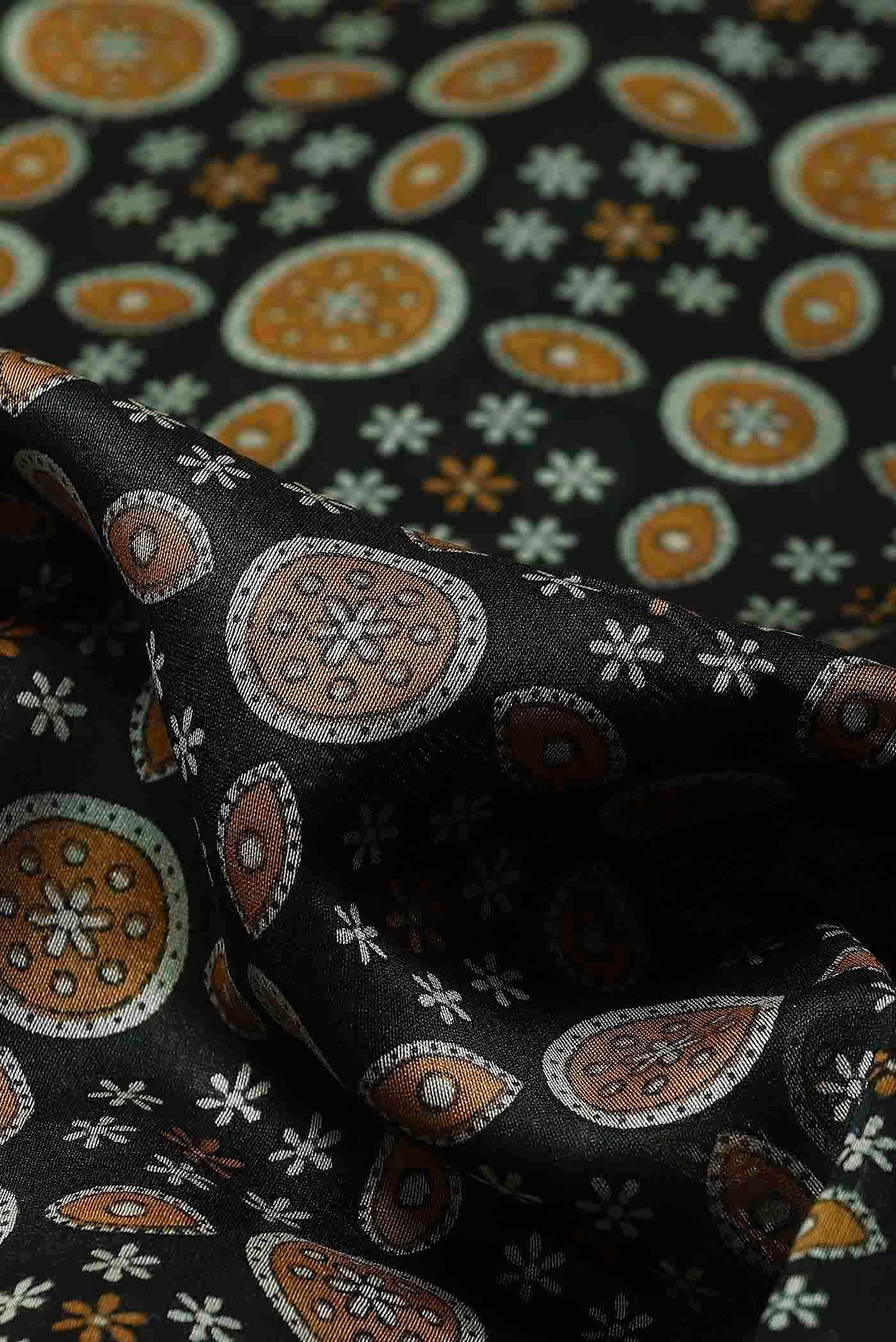 Black Chanderi Silk Cotton Saree