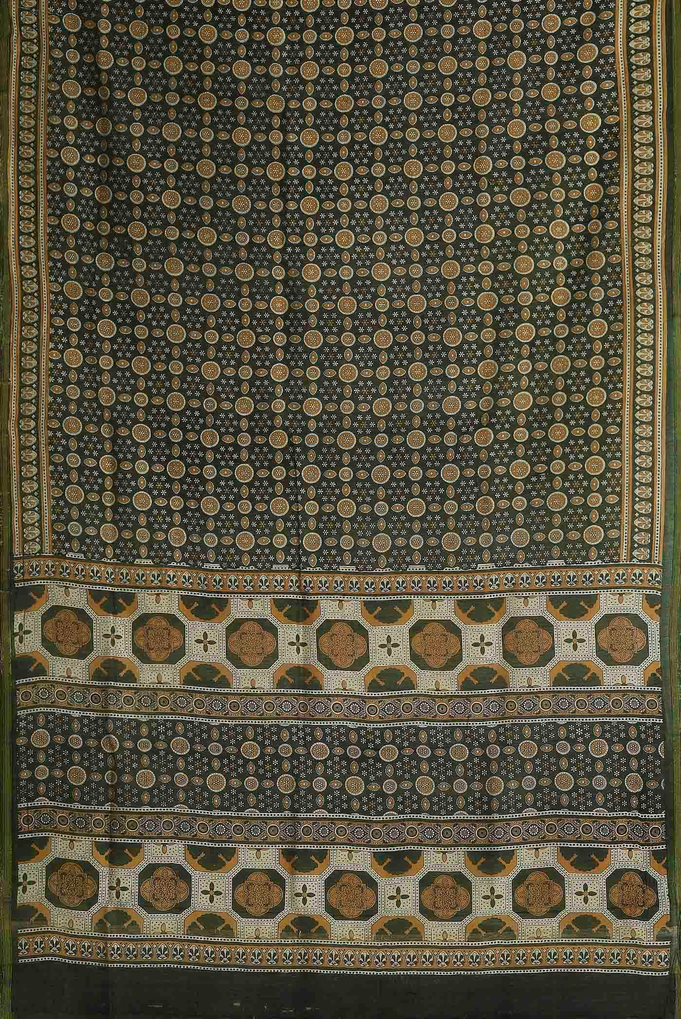 Black Chanderi Silk Cotton Saree