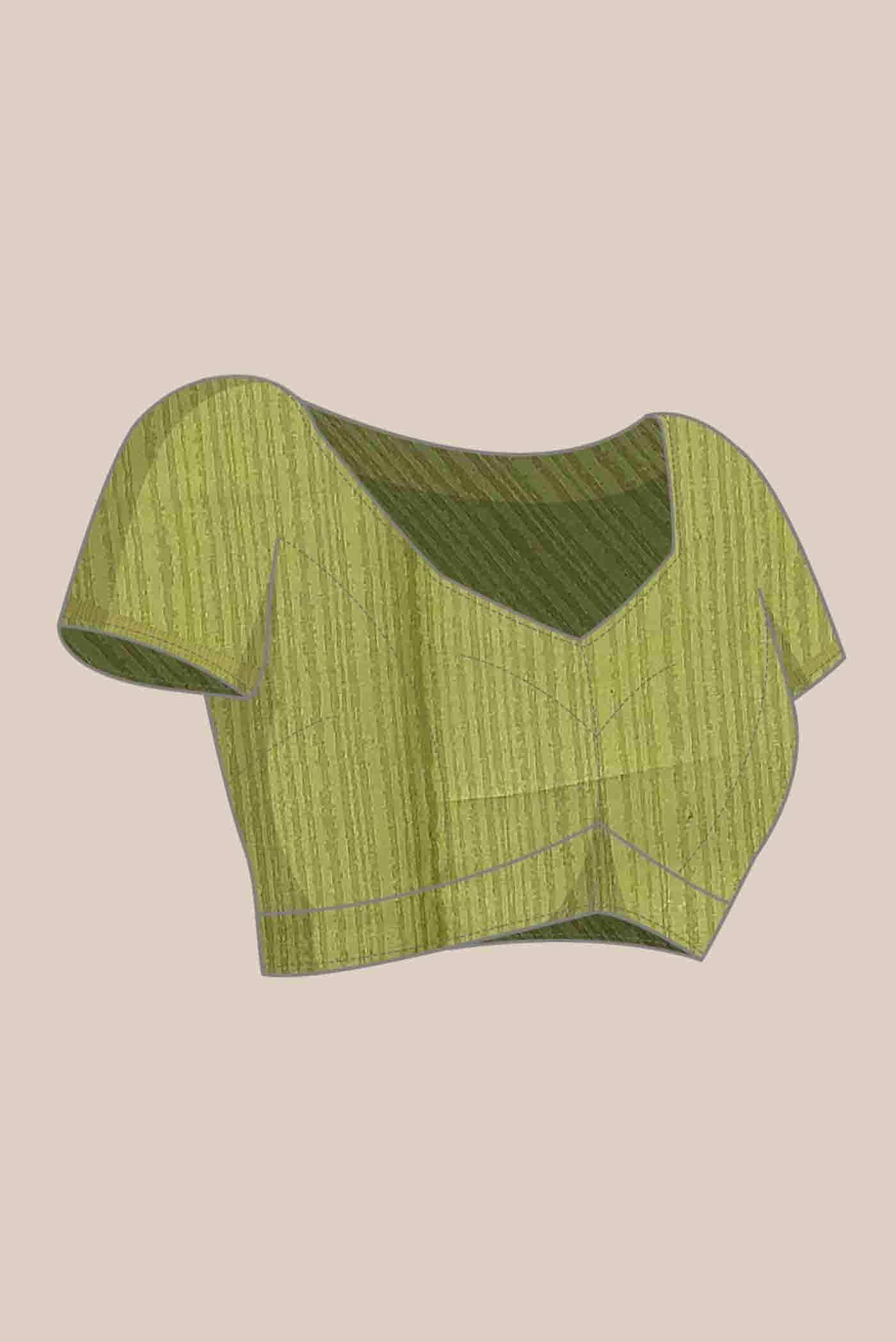 Green Chanderi Silk Cotton Saree