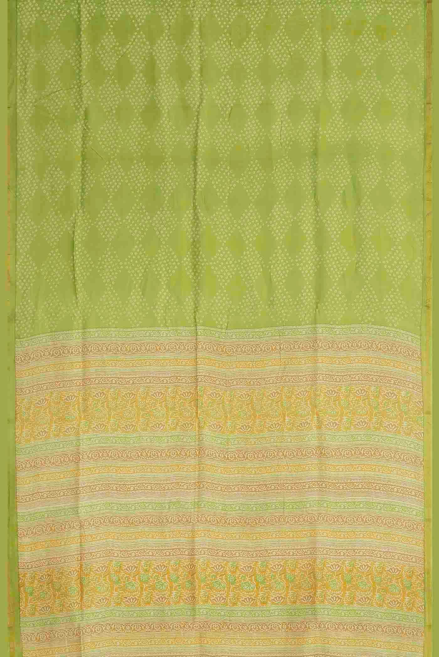 Green Chanderi Silk Cotton Saree