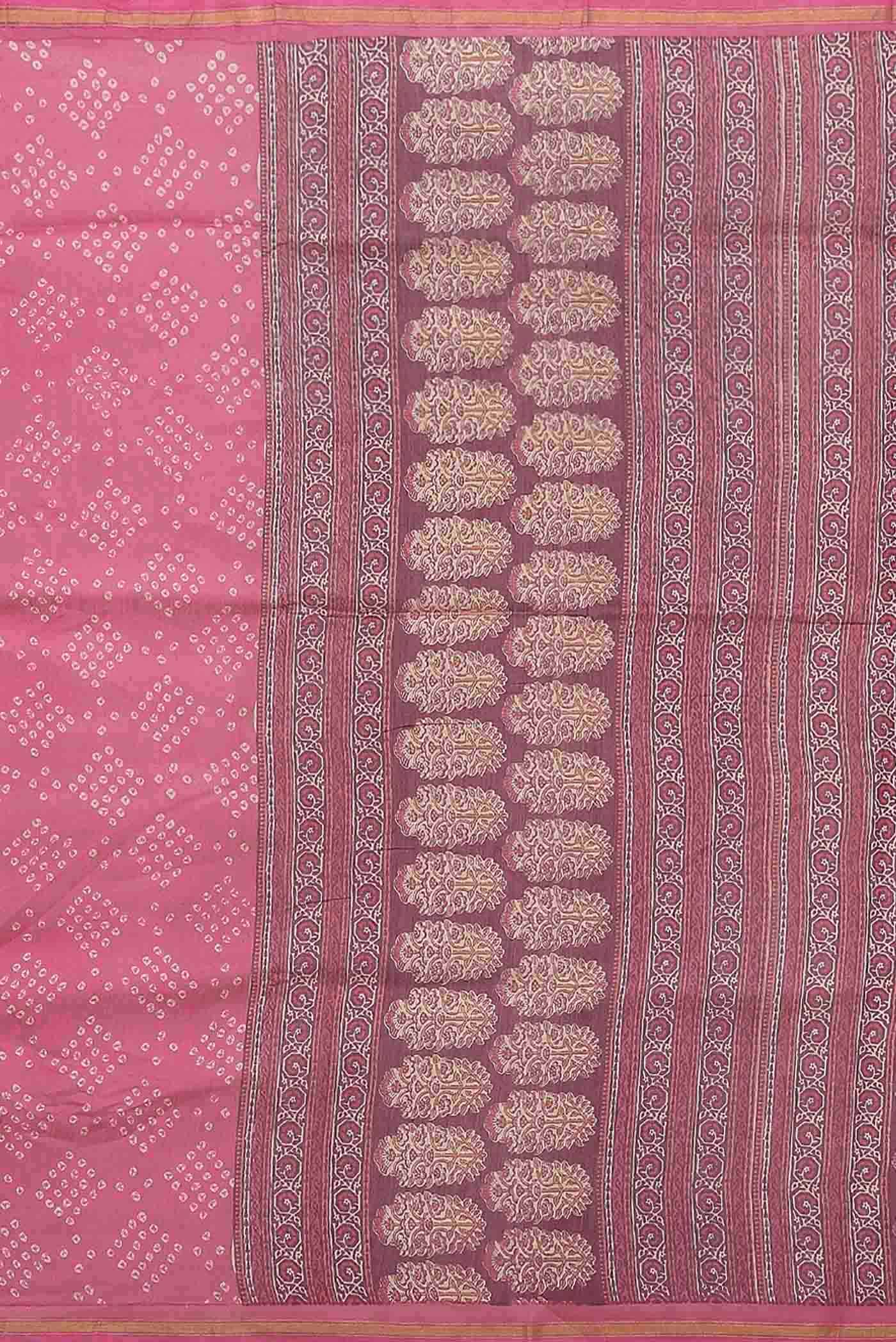 Pink Chanderi Silk Cotton Saree