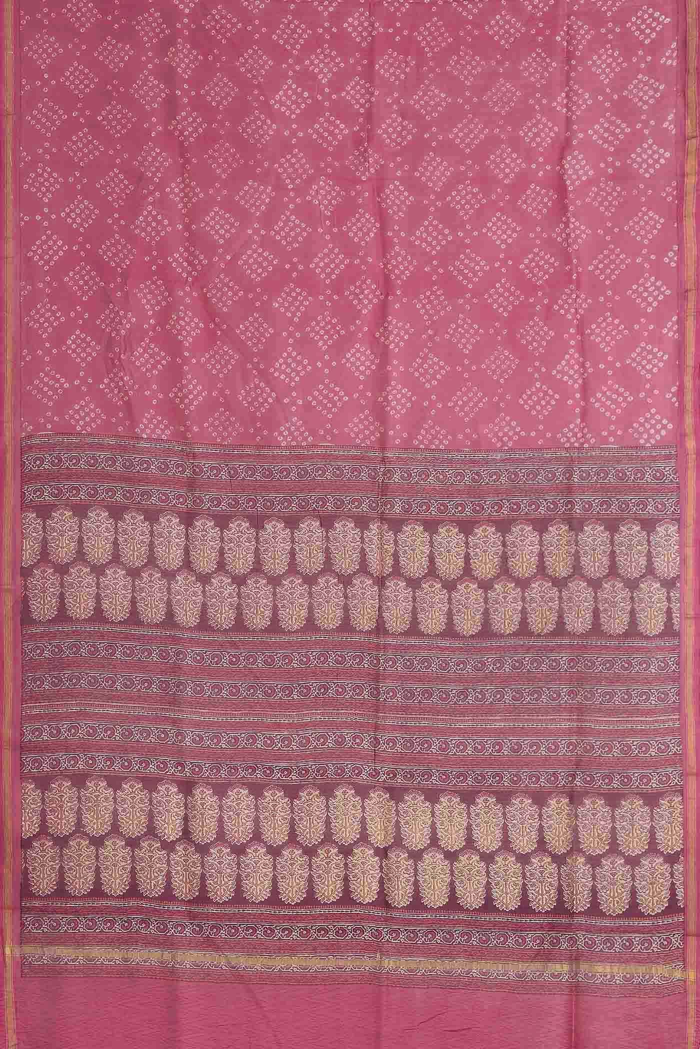 Pink Chanderi Silk Cotton Saree