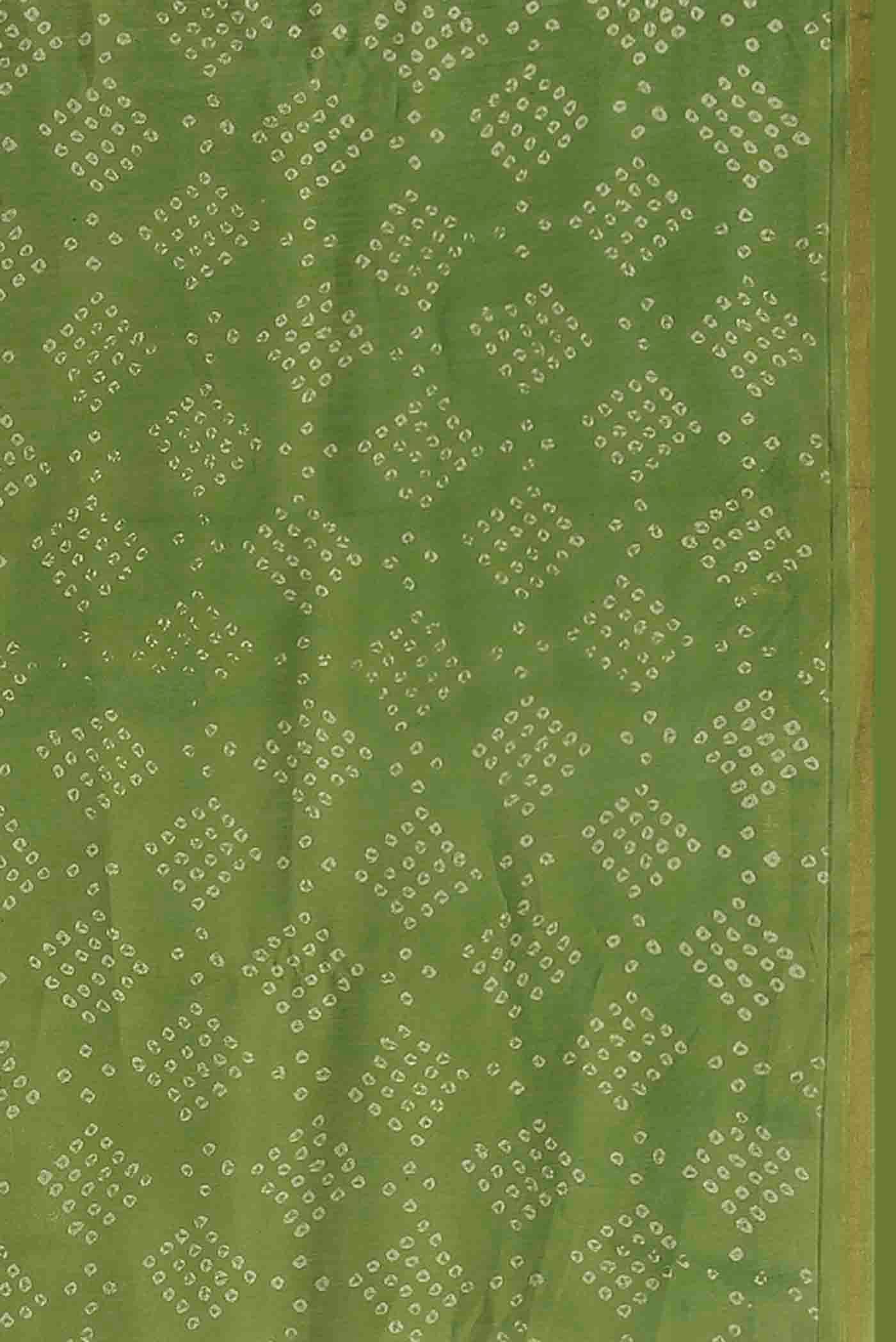 Green Chanderi Silk Cotton Saree