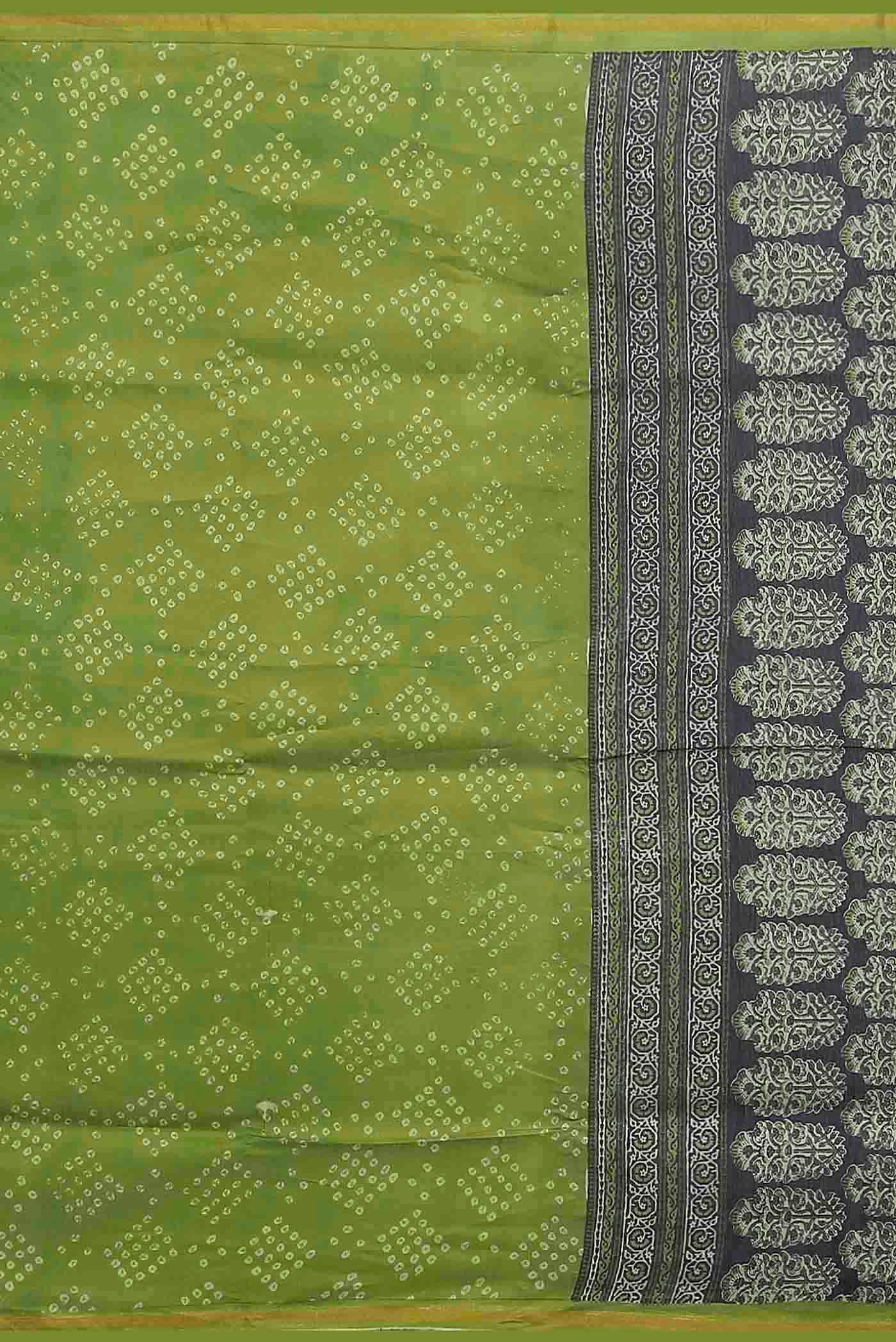 Green Chanderi Silk Cotton Saree