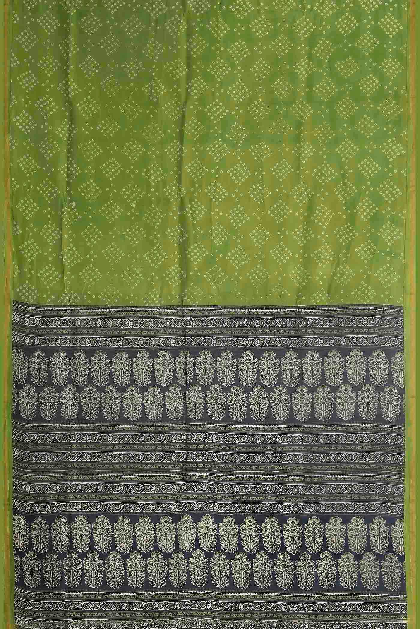 Green Chanderi Silk Cotton Saree