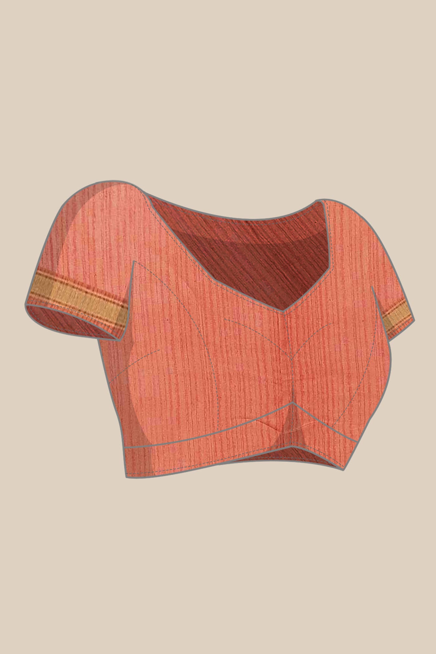 Peach Chanderi Silk Cotton Saree