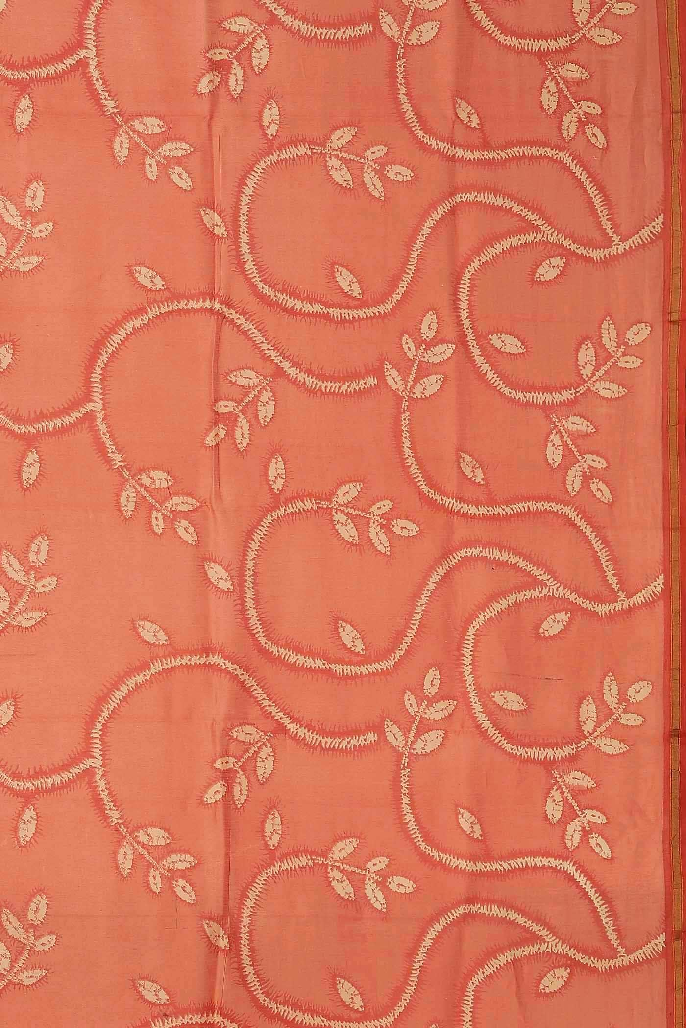 Peach Chanderi Silk Cotton Saree