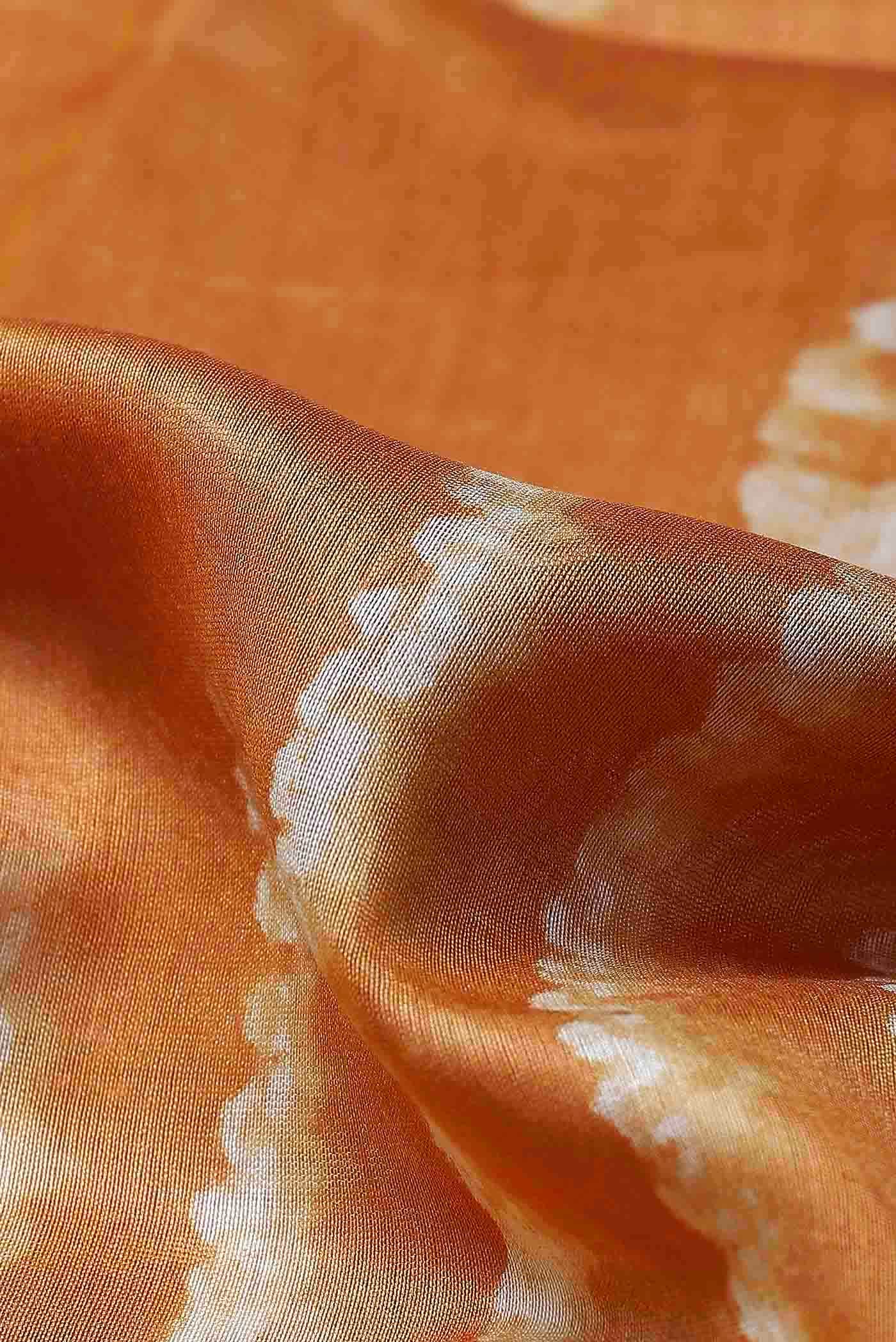 Orange Chanderi Silk Cotton Saree