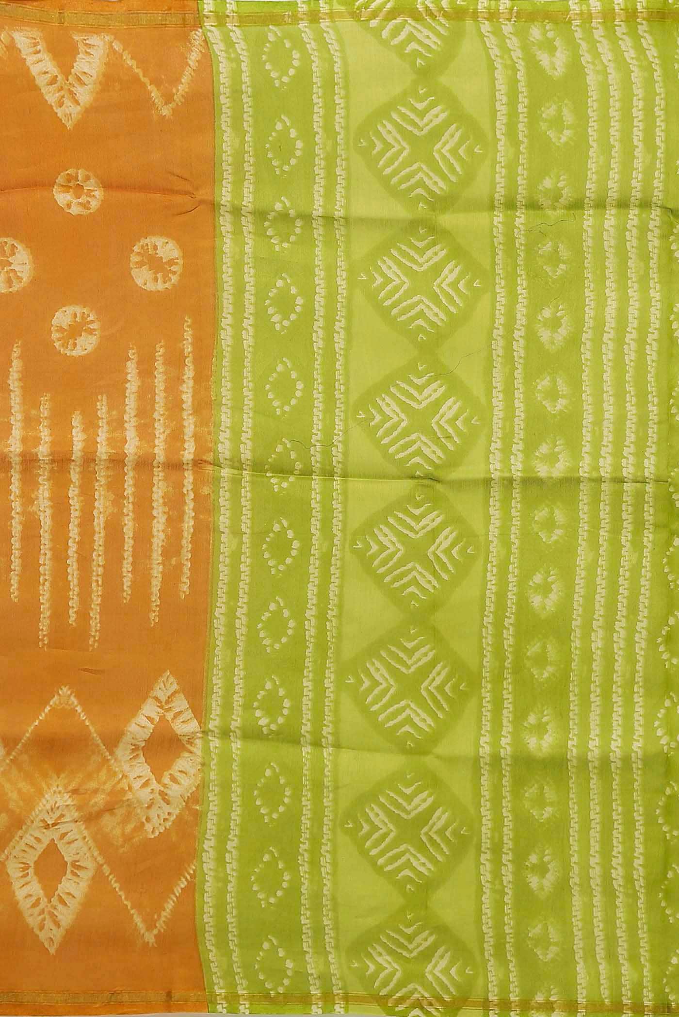 Orange Chanderi Silk Cotton Saree