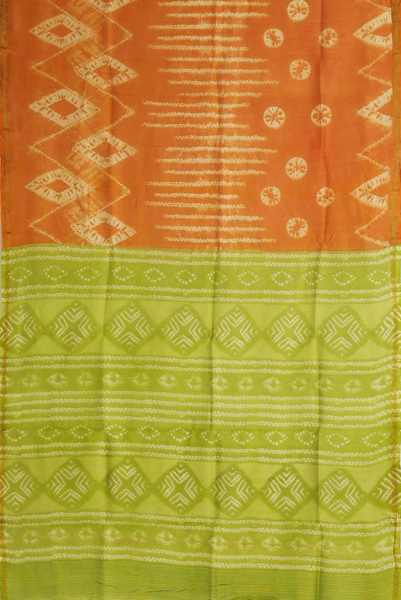 Orange Chanderi Silk Cotton Saree