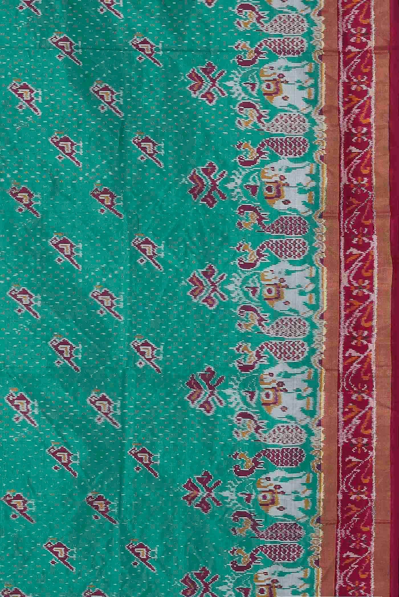 Sea Green Pochampally Silk Saree