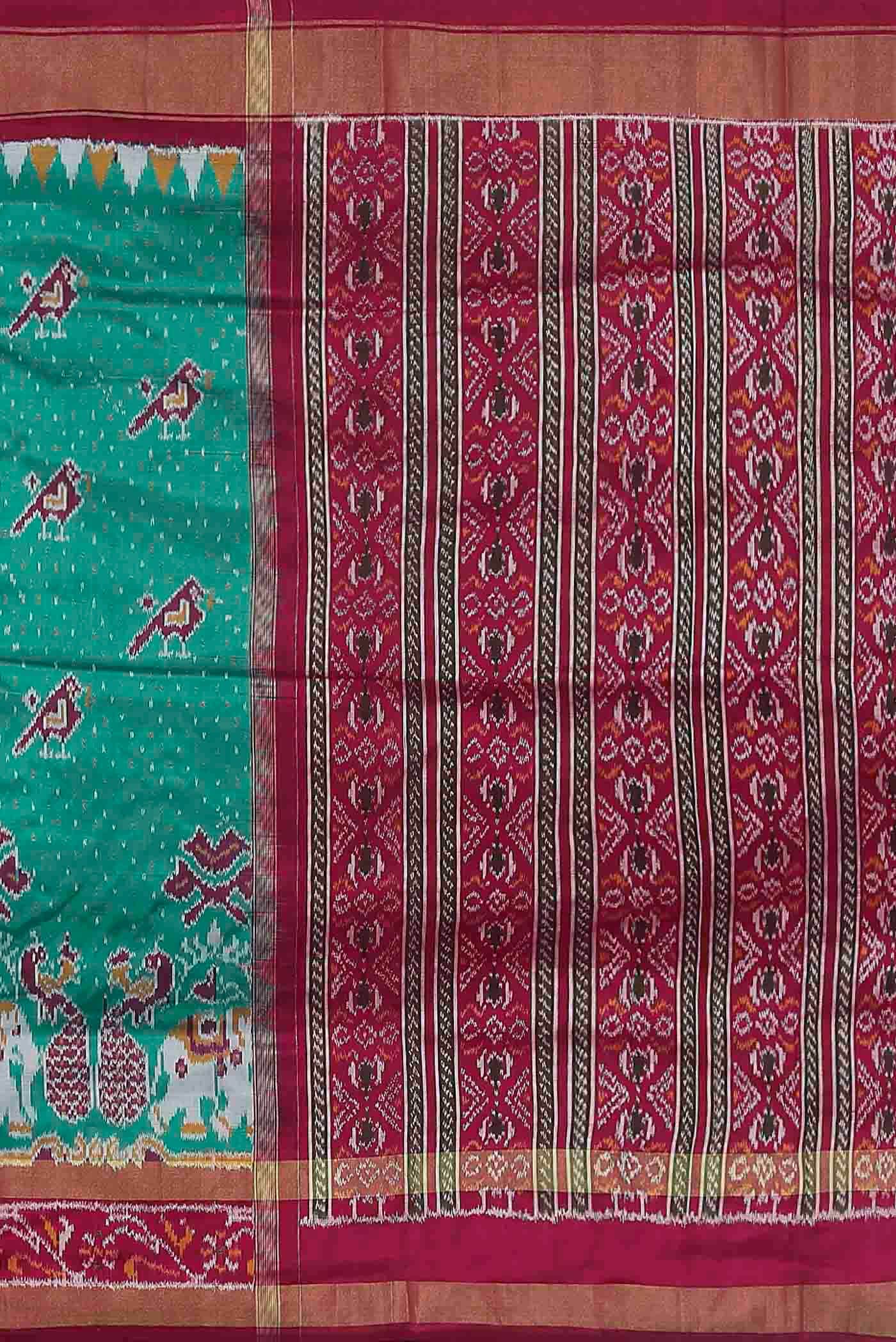 Sea Green Pochampally Silk Saree