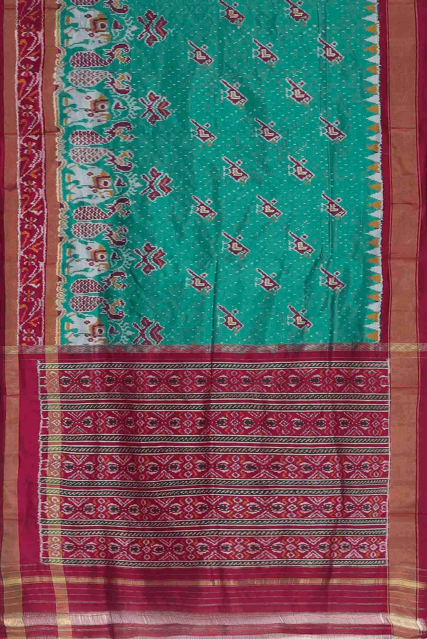 Sea Green Pochampally Silk Saree