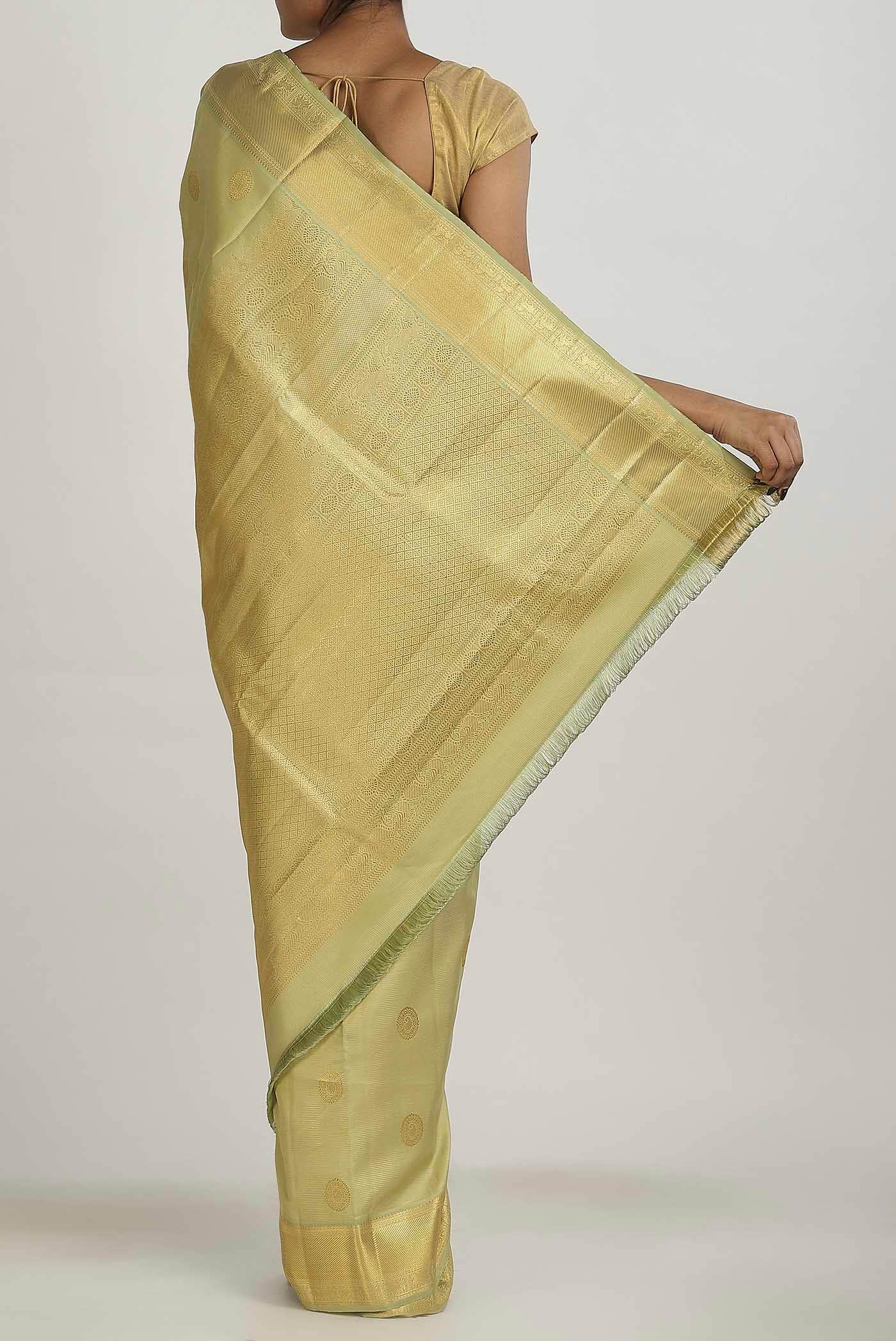 Beige Kanchipuram Silk Saree