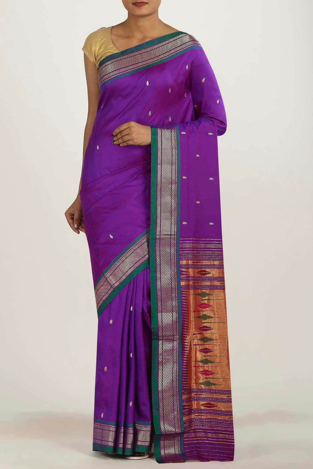 Purple Paithani Silk Saree