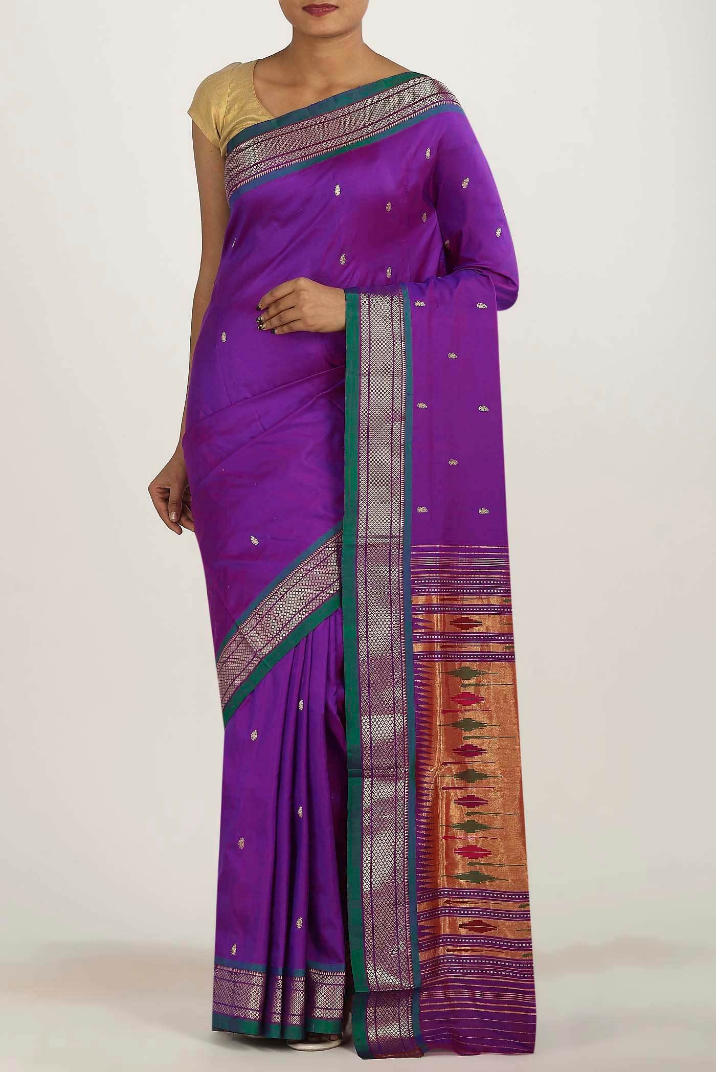 Purple Paithani Silk Saree