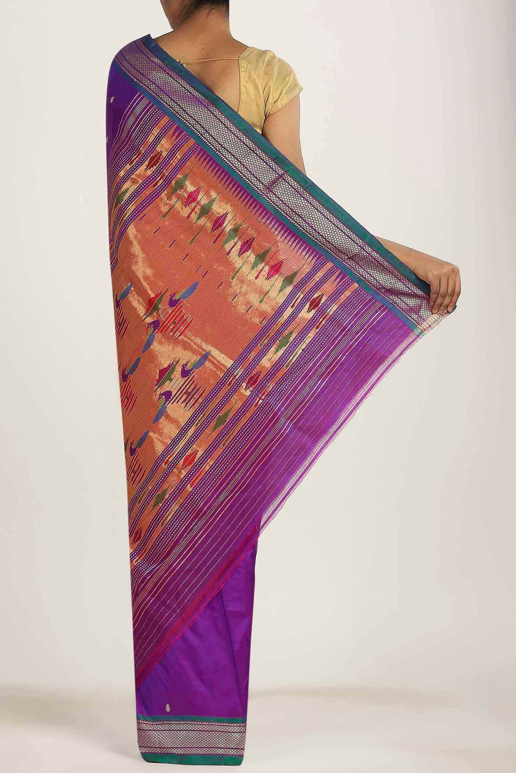 Purple Paithani Silk Saree