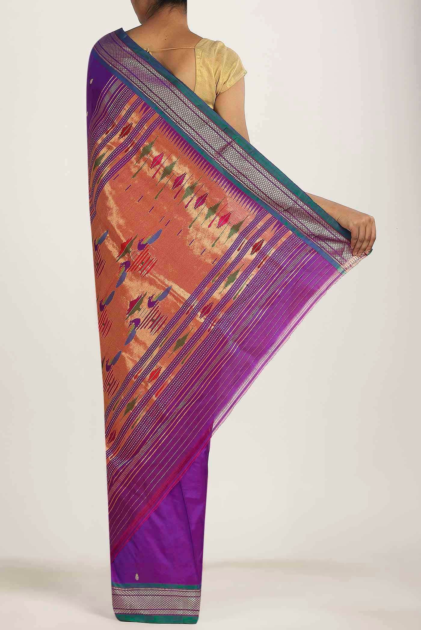 Purple Paithani Silk Saree