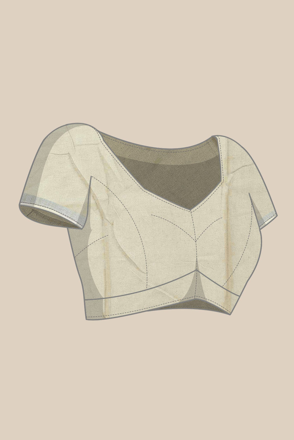 Beige Linen Cotton Saree