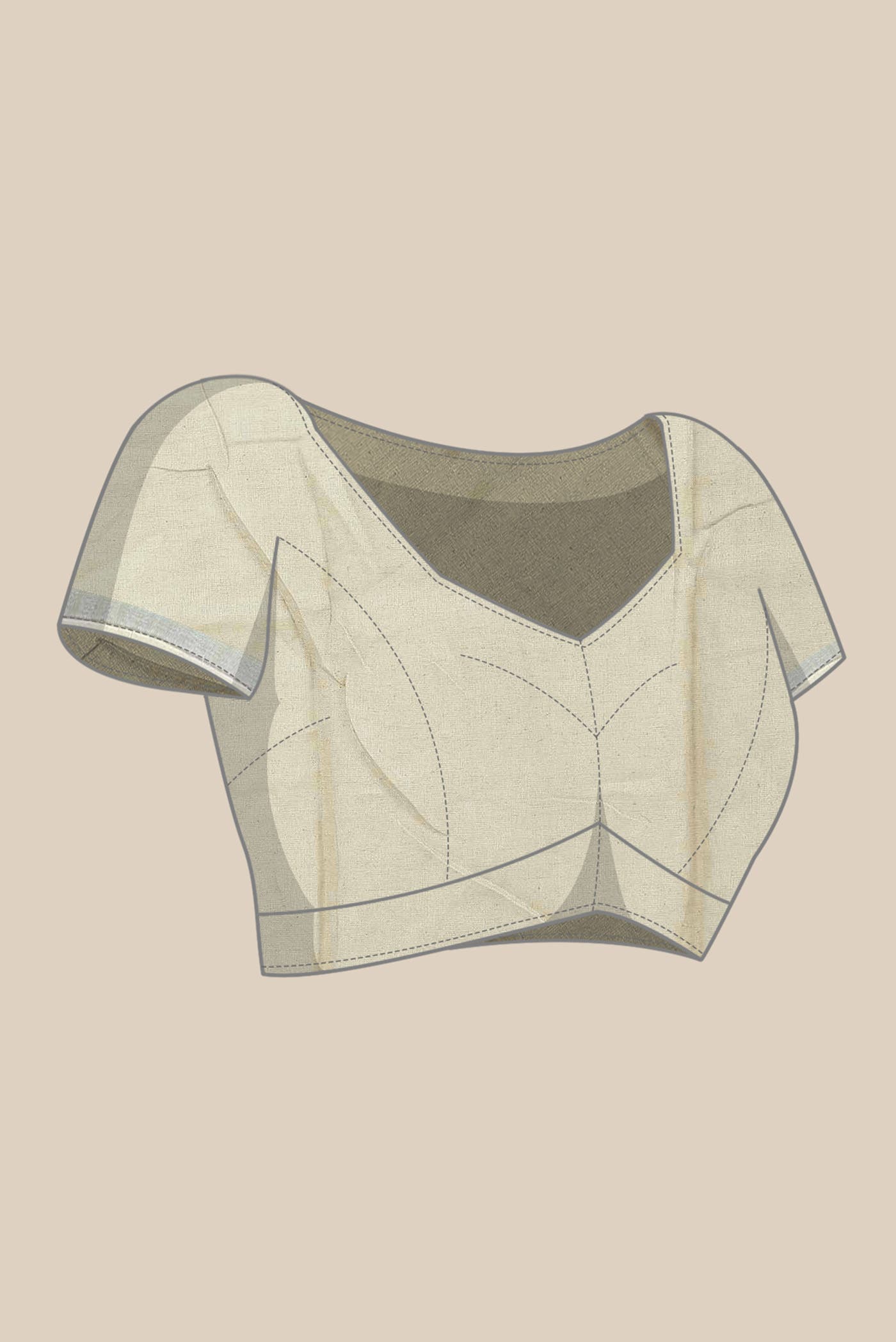 Beige Linen Cotton Saree