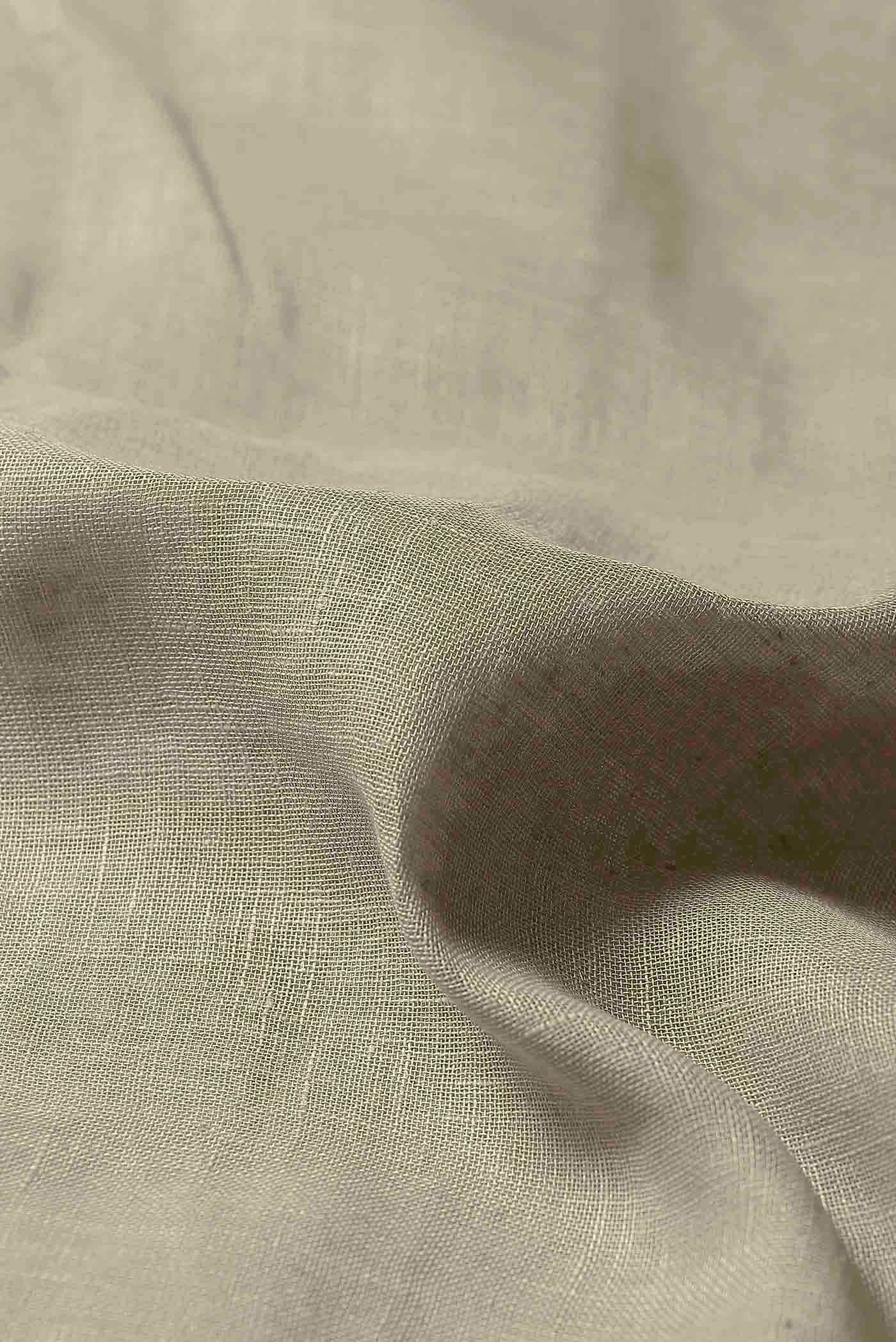 Beige Linen Cotton Saree