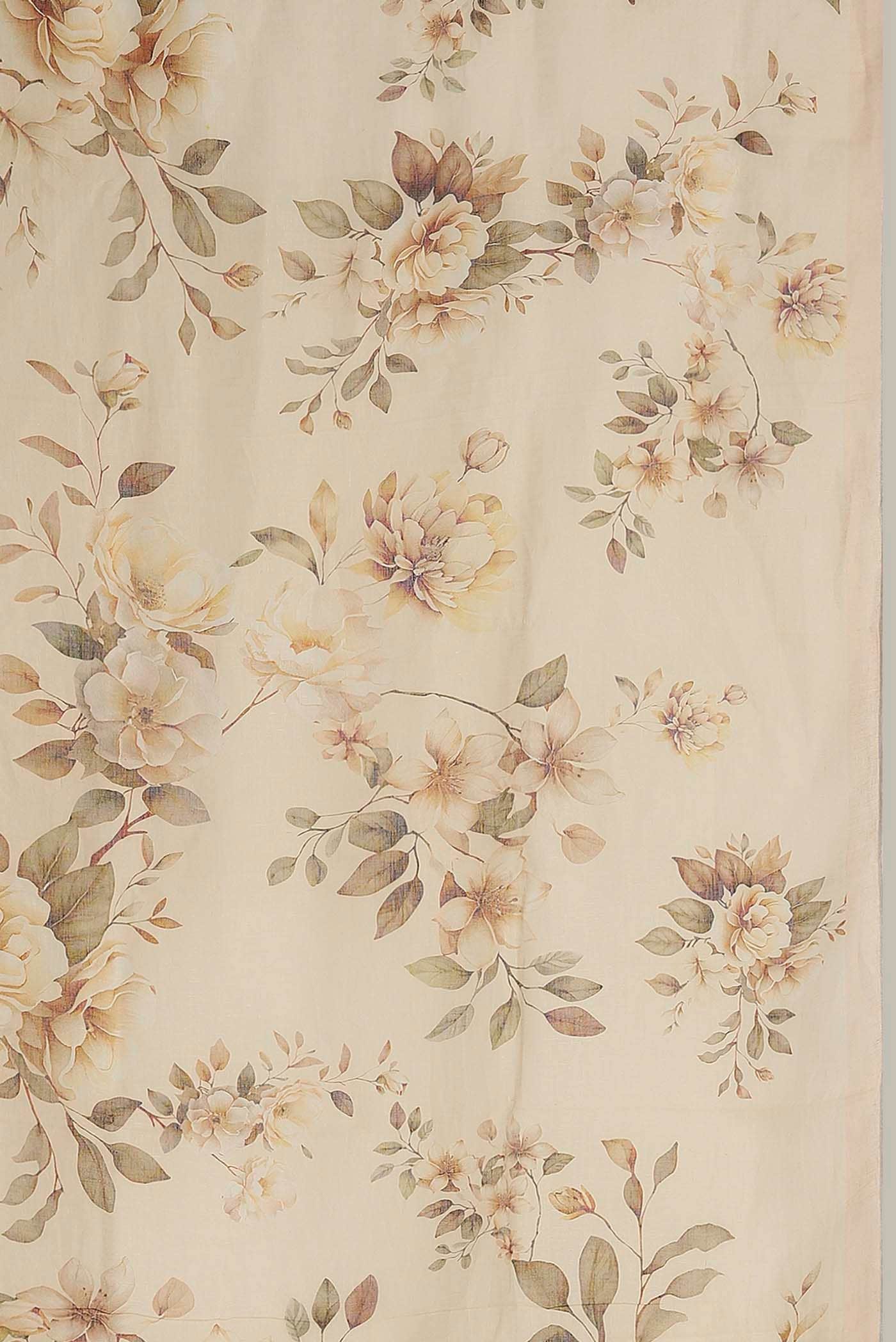 Beige Linen Cotton Saree